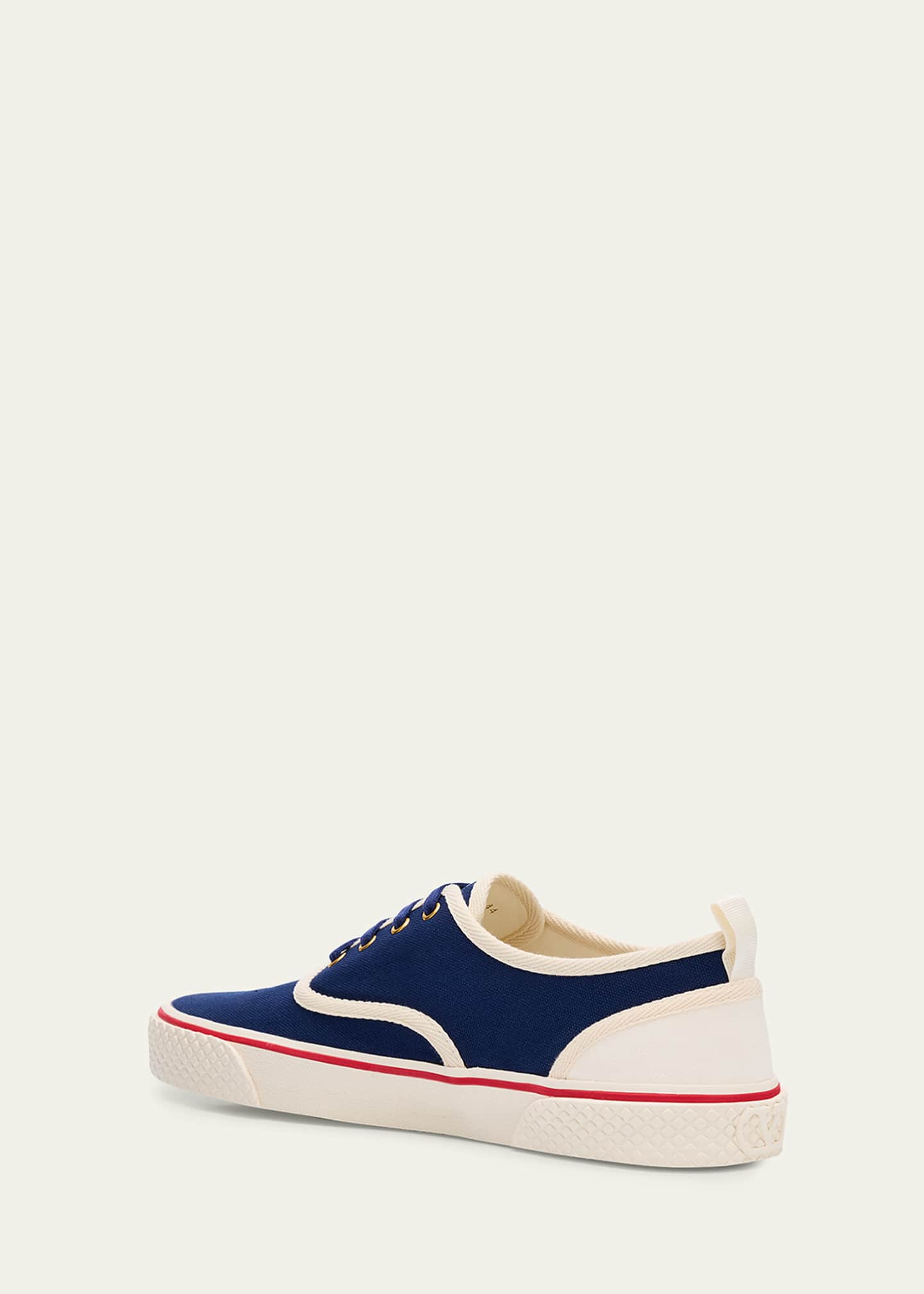 Valentino Garavani Men's Nojoke Canvas Leather VLogo Low-Top Sneakers Image 4 of 6