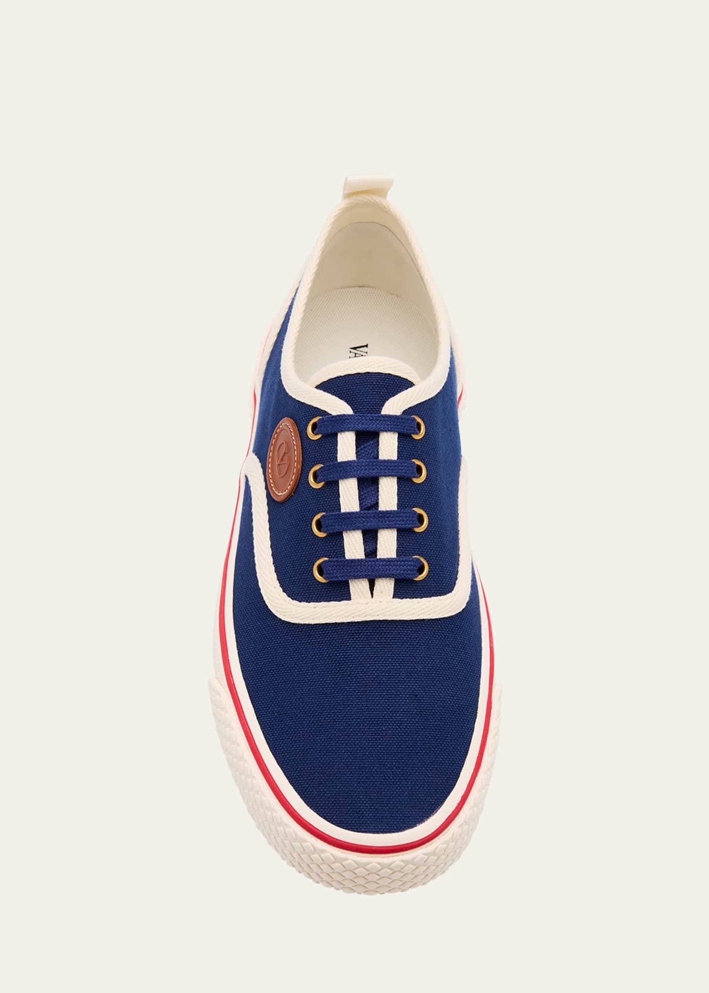 Valentino Garavani Men's Nojoke Canvas Leather VLogo Low-Top Sneakers Image 6 of 6