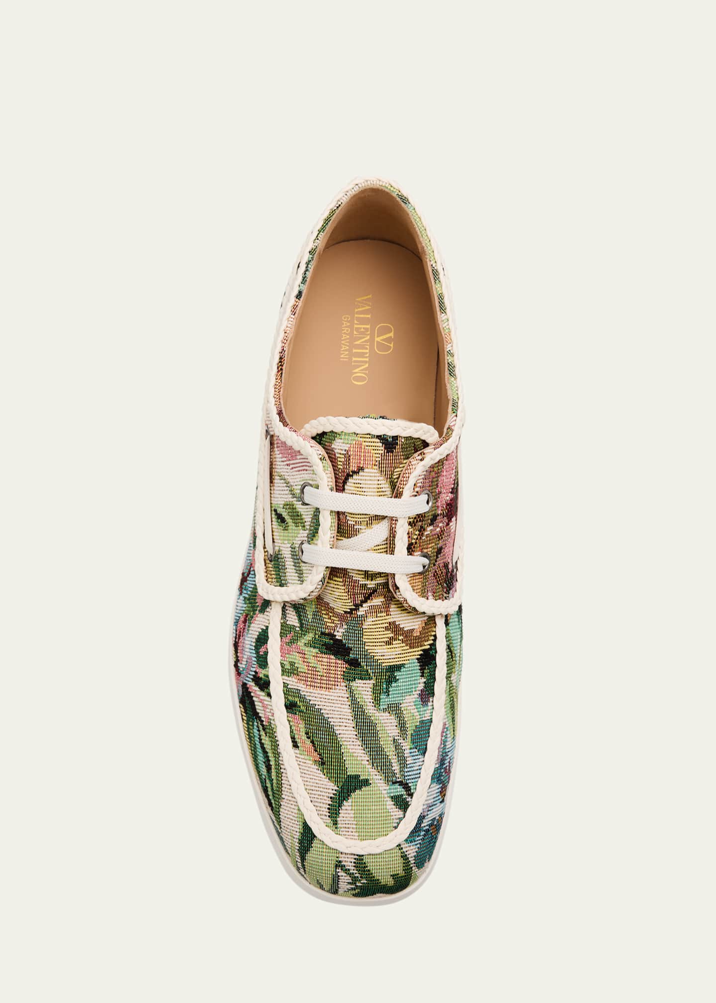 Valentino Garavani Men's Palm Avenue Jacquard Boat Shoes Image 6 of 6