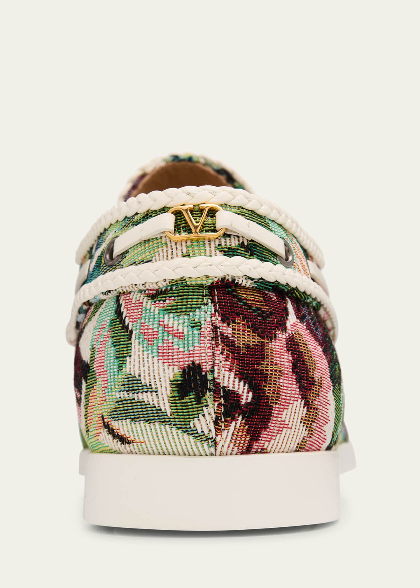 Valentino Garavani Men's Palm Avenue Jacquard Boat Shoes Image 5 of 6