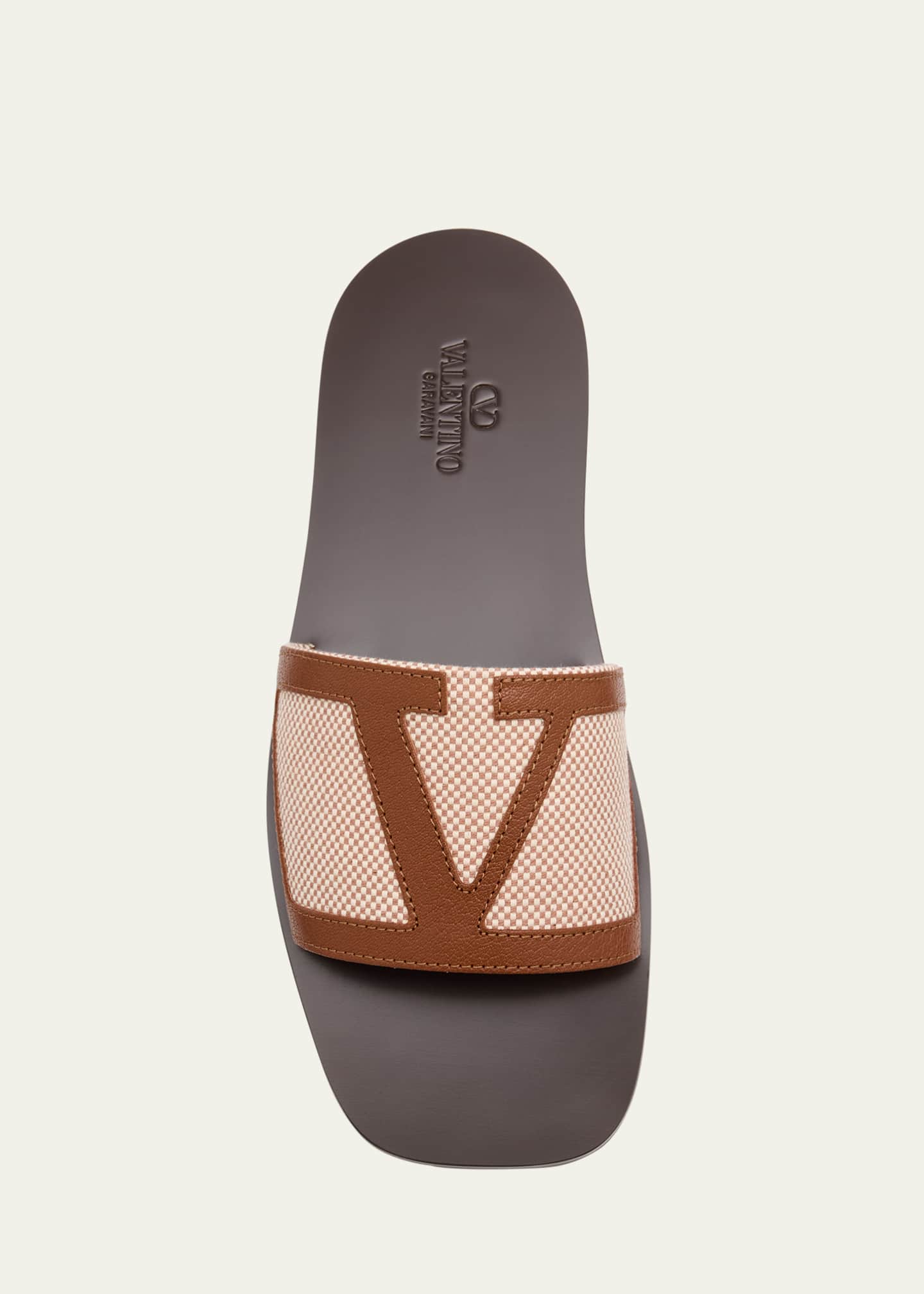 Valentino Garavani Men's Viva Superstar Leather Slide Sandals Image 6 of 6