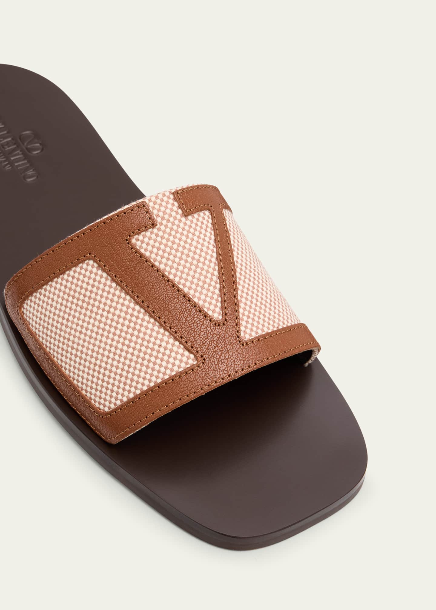 Valentino Garavani Men's Viva Superstar Leather Slide Sandals Image 5 of 6