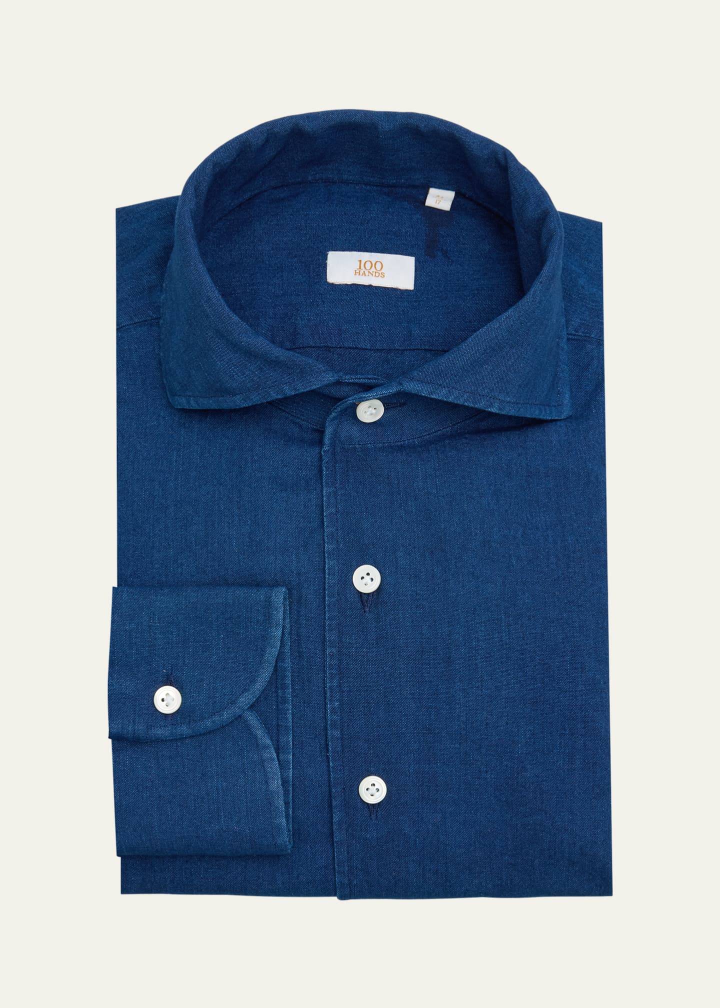 100Hands Men's Japanese Denim Sport Shirt Image 1 of 2