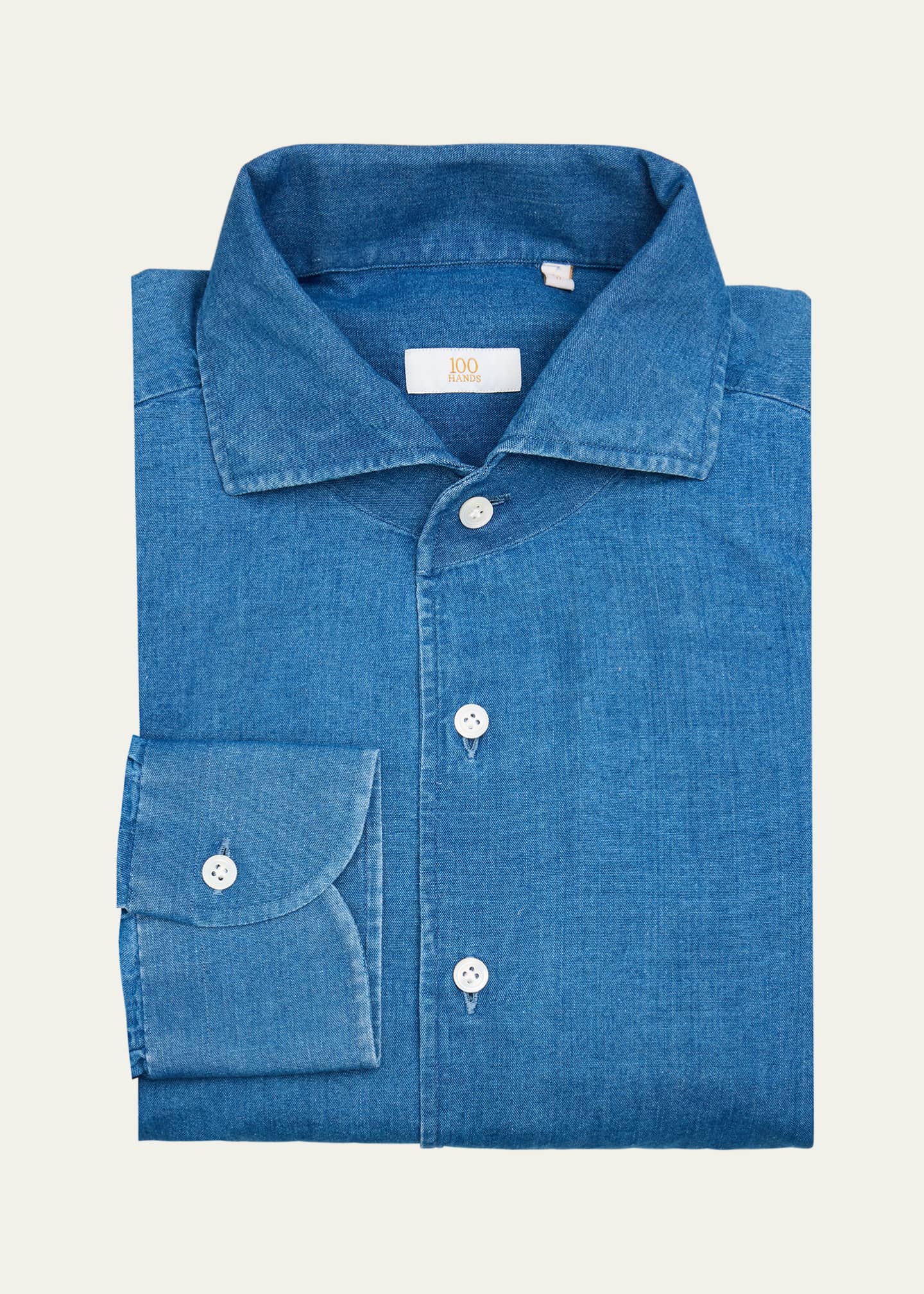 100Hands Men's Japanese Denim Sport Shirt Image 1 of 2