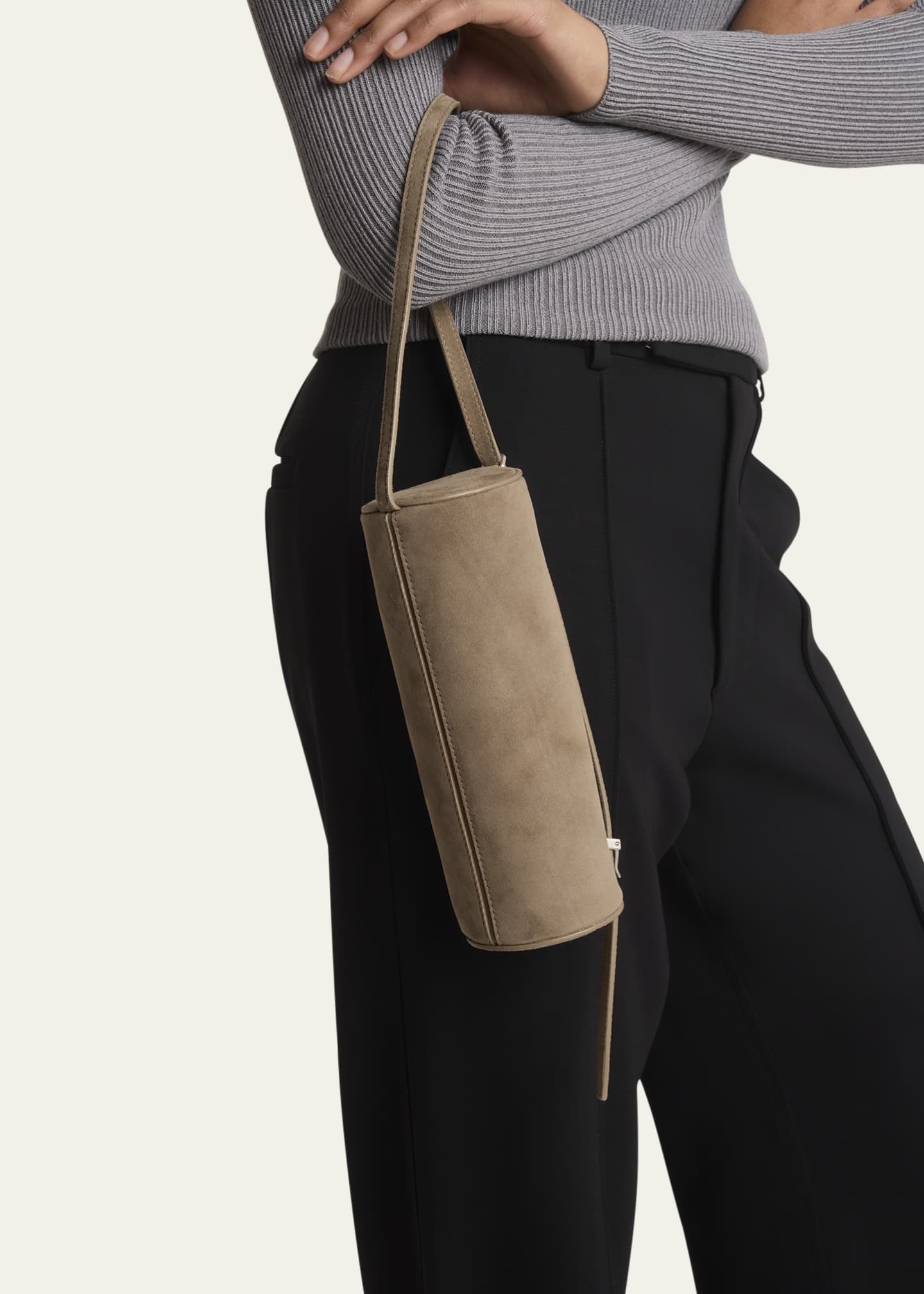 Proenza Schouler Silo Zip Suede & Leather Shoulder Bag Image 2 of 5