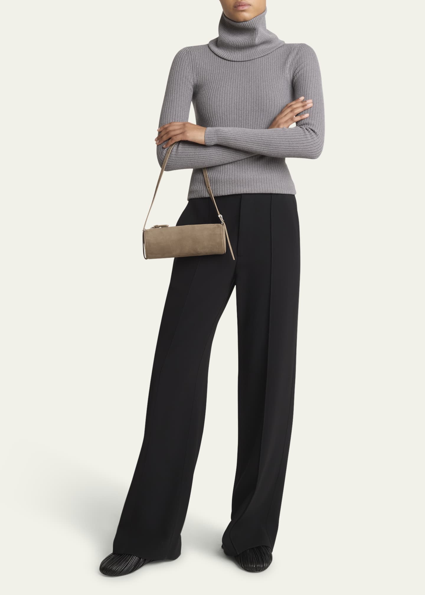 Proenza Schouler Silo Zip Suede & Leather Shoulder Bag Image 5 of 5