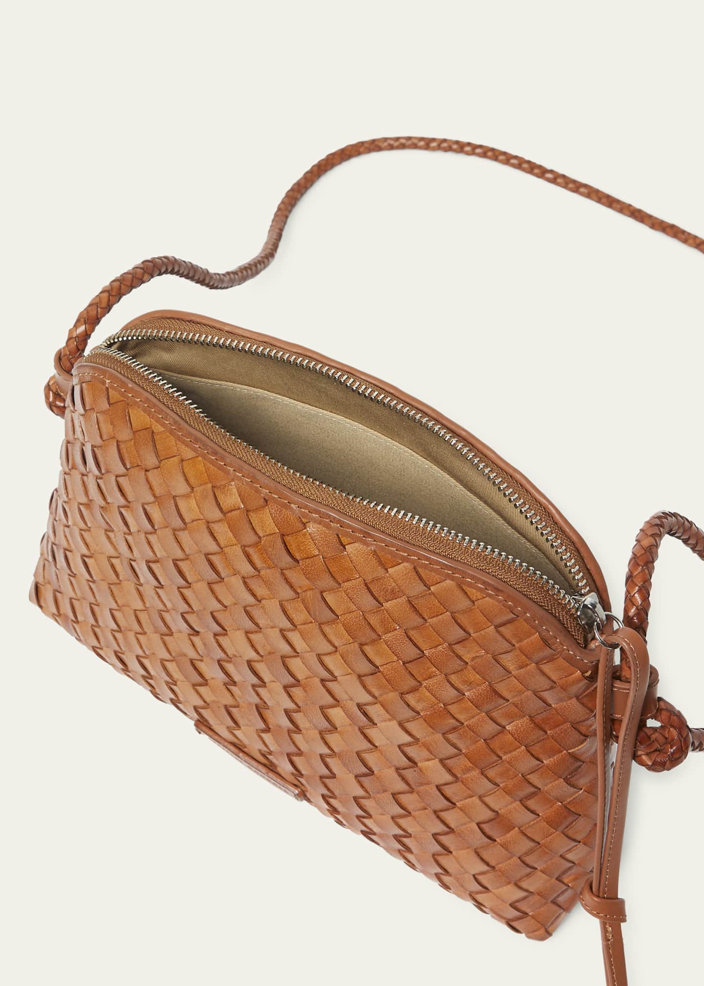 Loeffler Randall Mallory Zip Woven Leather Crossbody Bag Image 3 of 3
