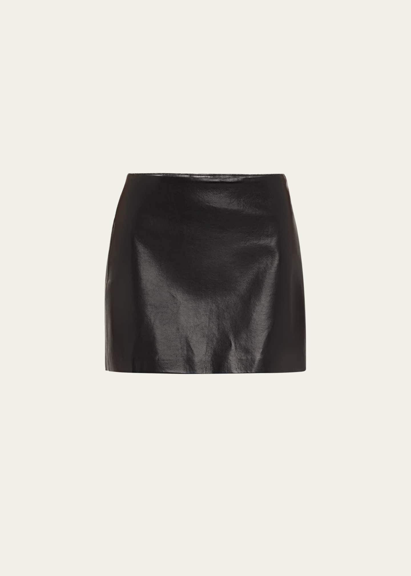 AGOLDE Agda Recycled Leather Mini Skirt Image 1 of 5