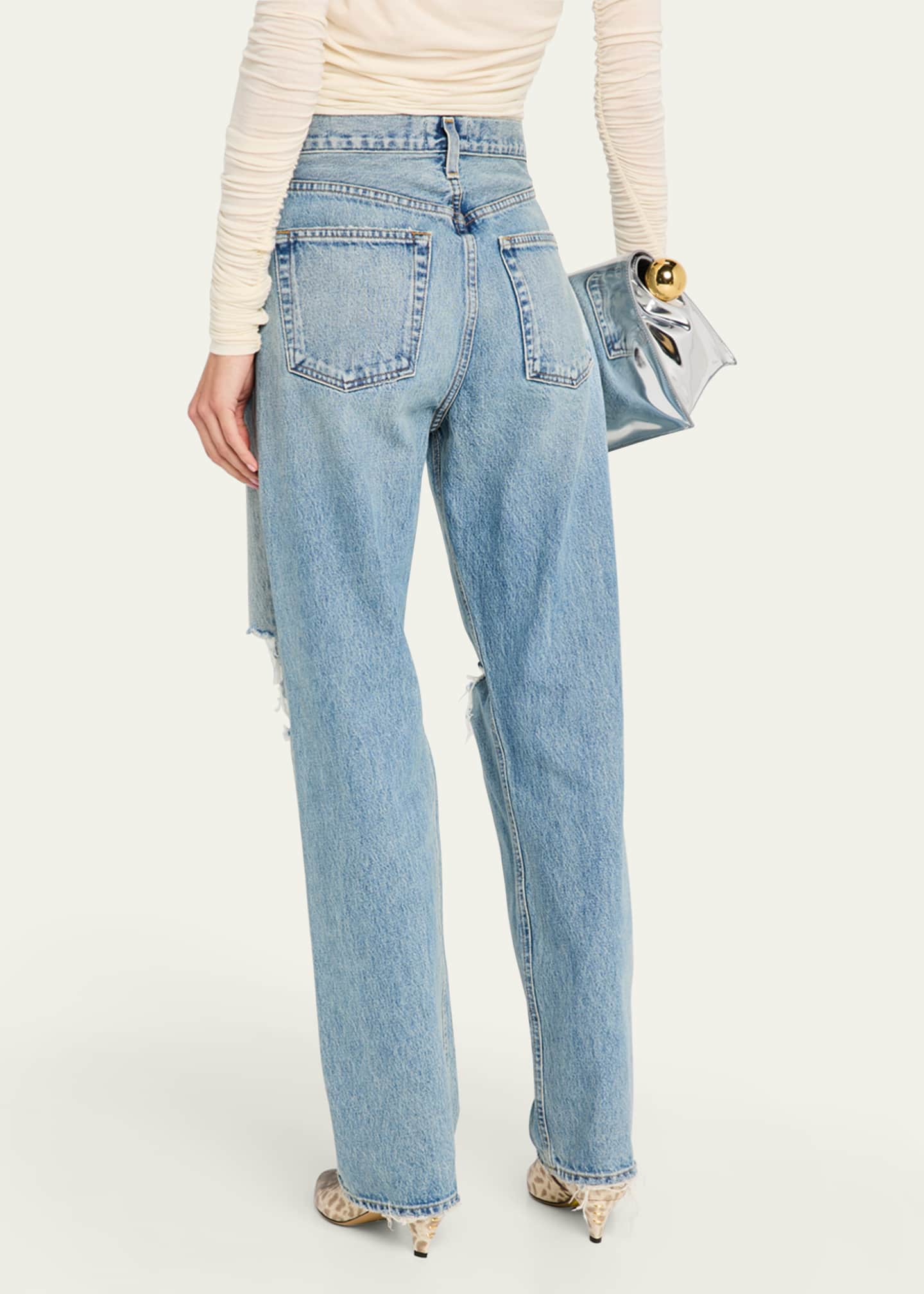 AGOLDE Kelly Distressed Straight Jeans Image 3 of 4