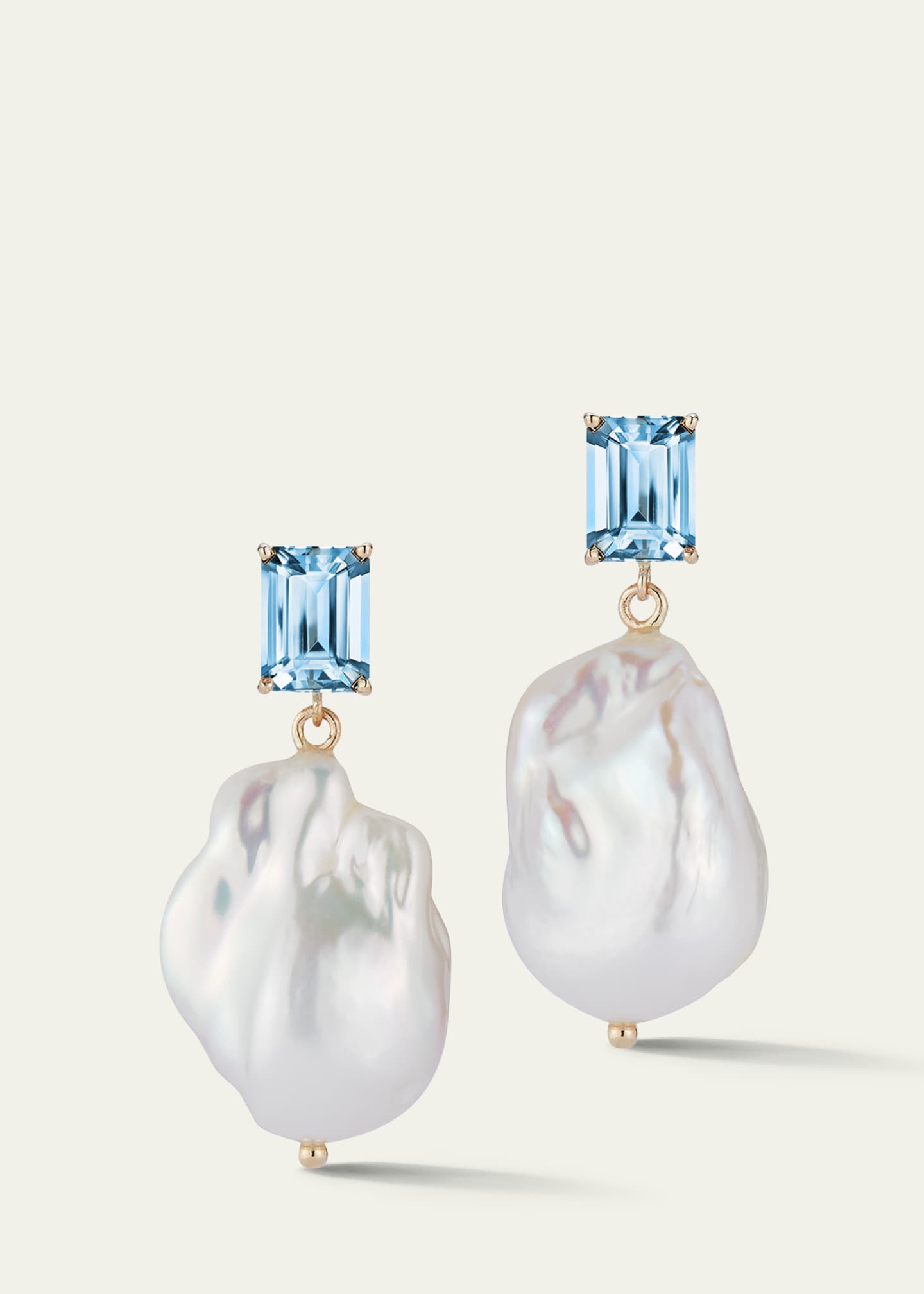 Mateo 14K Gemstone and Baroque Pearl Drop Earrings Image 3 of 3
