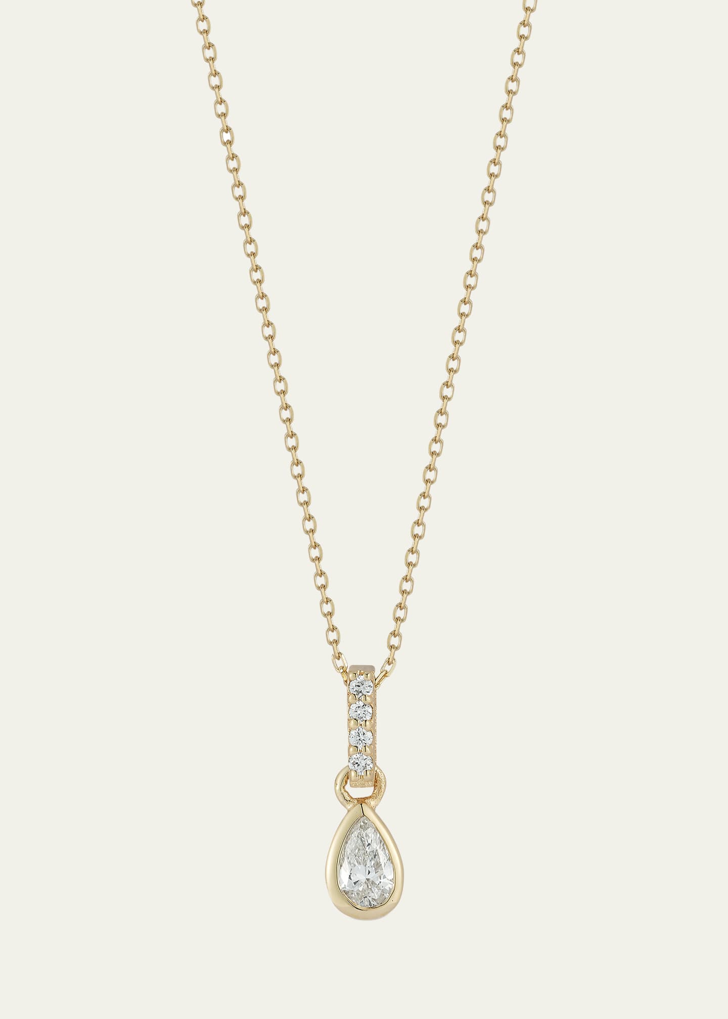 Mateo 14K Yellow Gold Pear Diamond Necklace Image 3 of 3