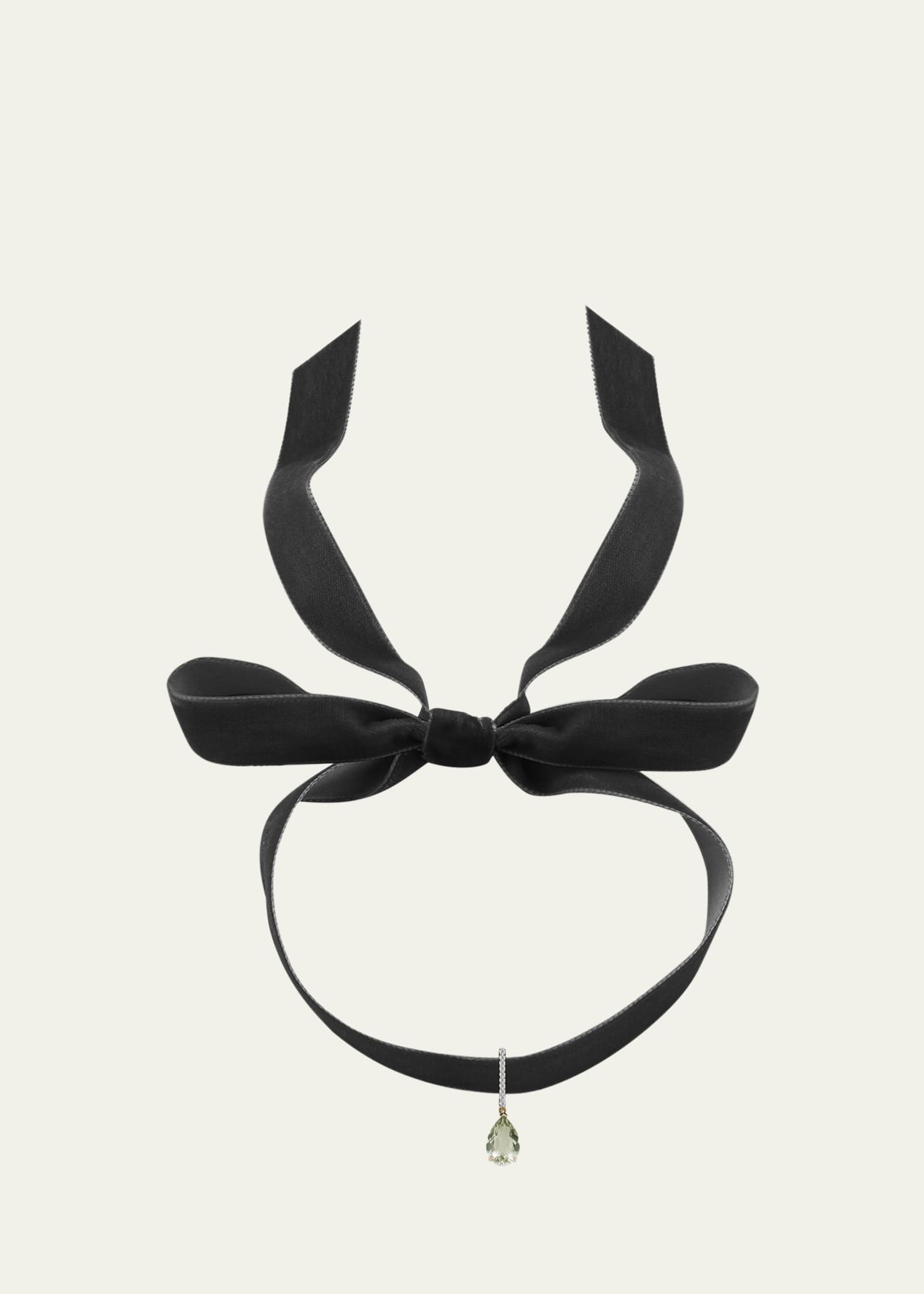 Mateo 14K Yellow Gold Green Amethyst Velvet Choker Image 1 of 2