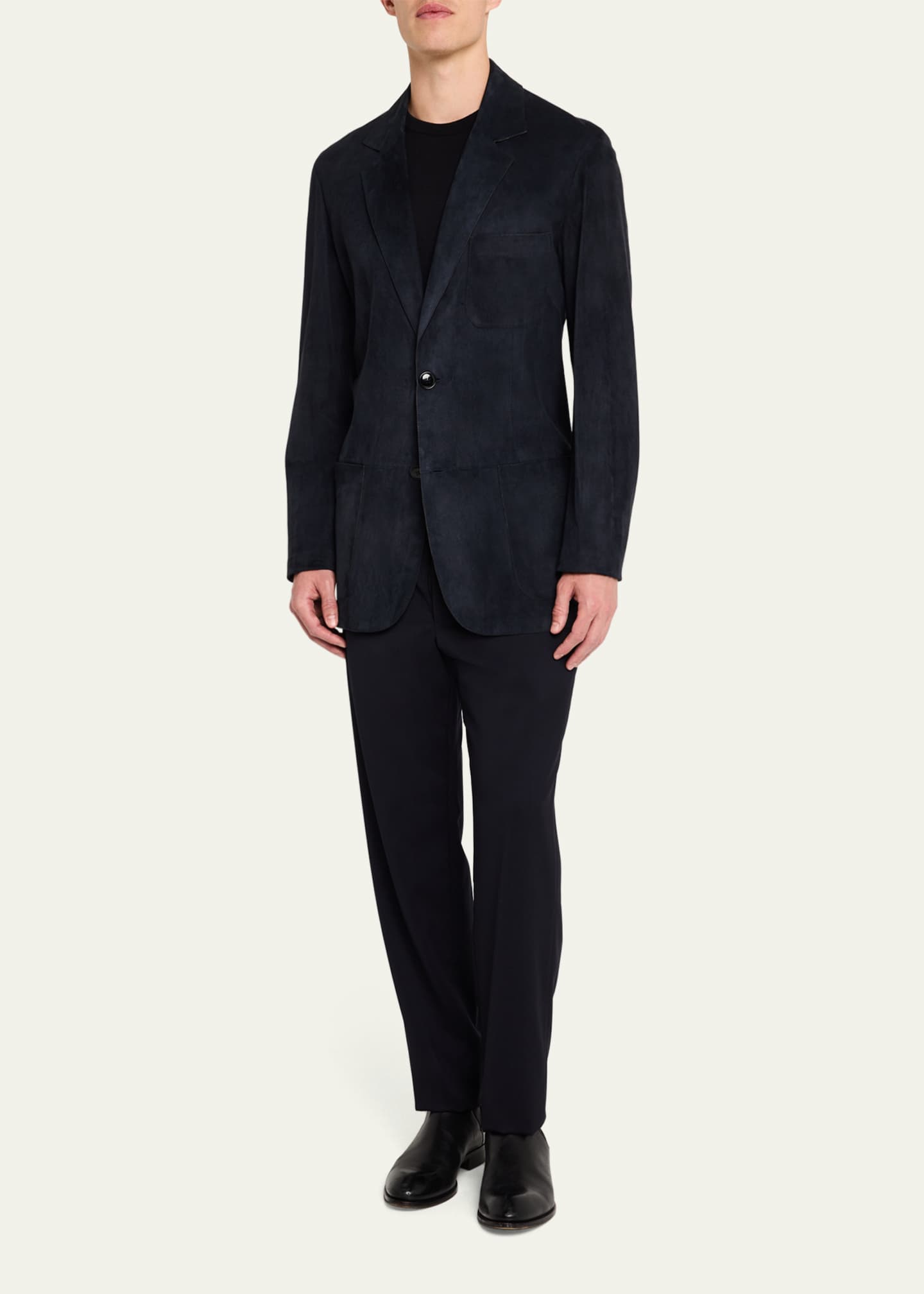 Giorgio Armani Men's Single-Breasted Suede Jacket Image 2 of 8