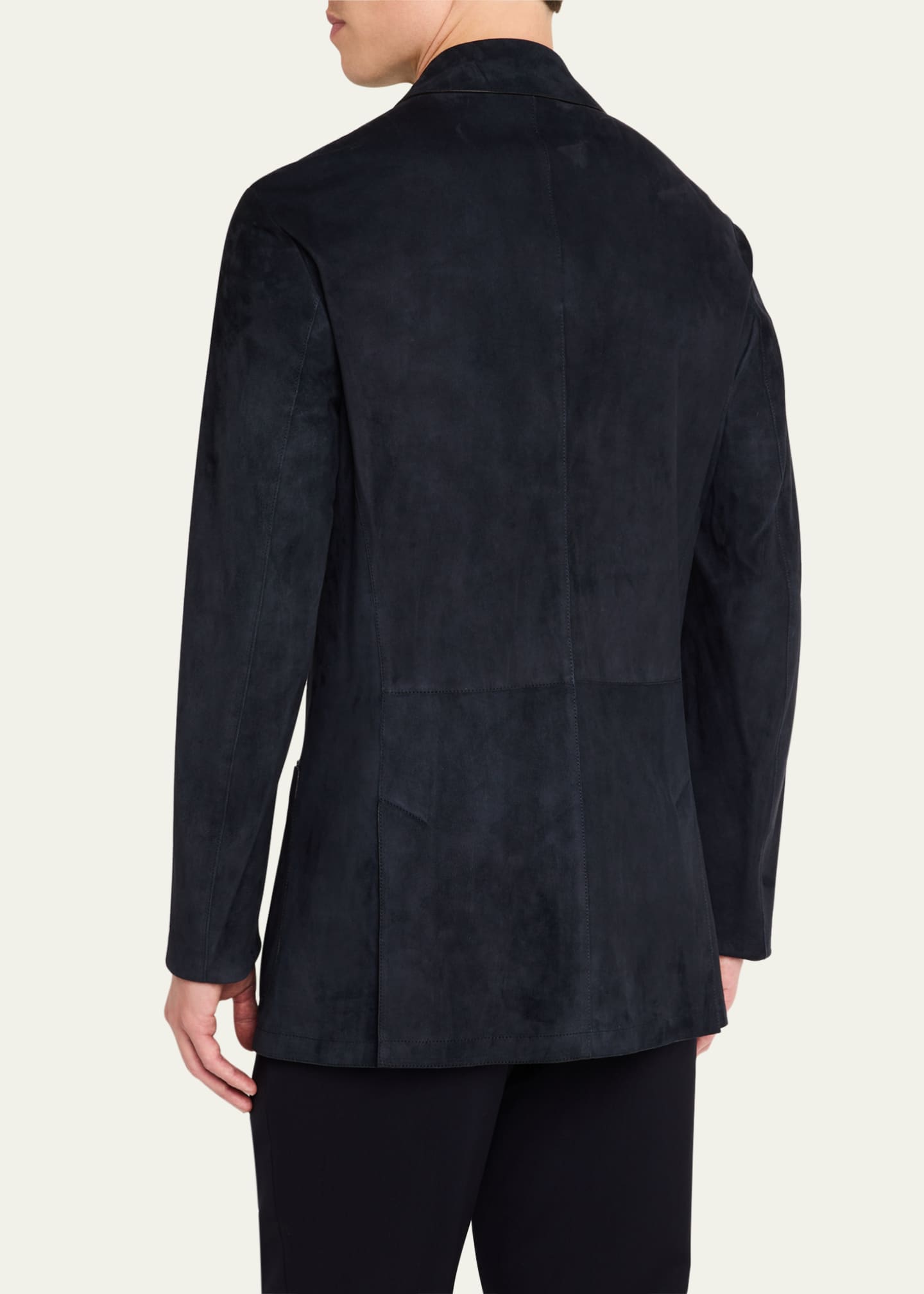 Giorgio Armani Men's Single-Breasted Suede Jacket Image 3 of 8