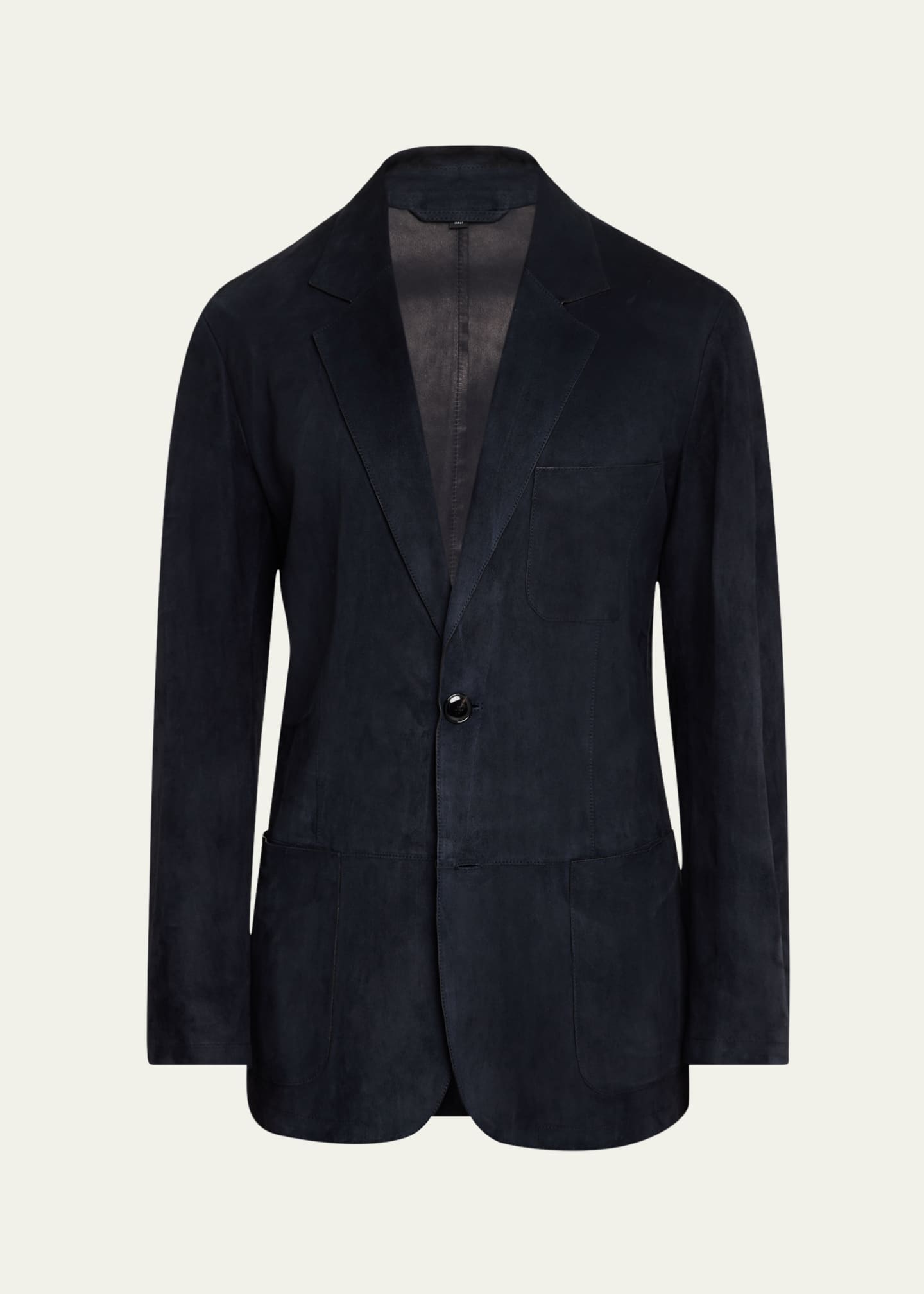 Giorgio Armani Men's Single-Breasted Suede Jacket Image 1 of 8