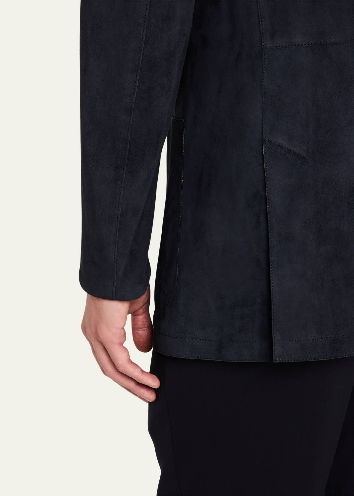 Giorgio Armani Men's Single-Breasted Suede Jacket Image 8 of 8