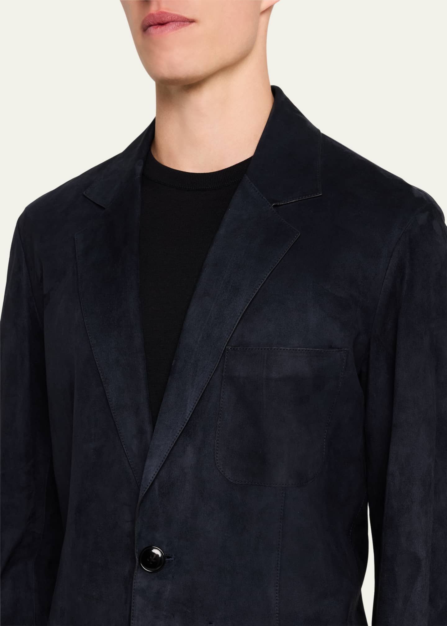 Giorgio Armani Men's Single-Breasted Suede Jacket Image 5 of 8