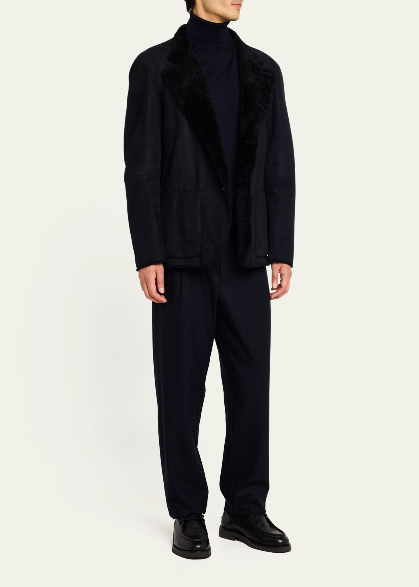 Giorgio Armani Men's Suede Shearling Jacket - Bergdorf Goodman