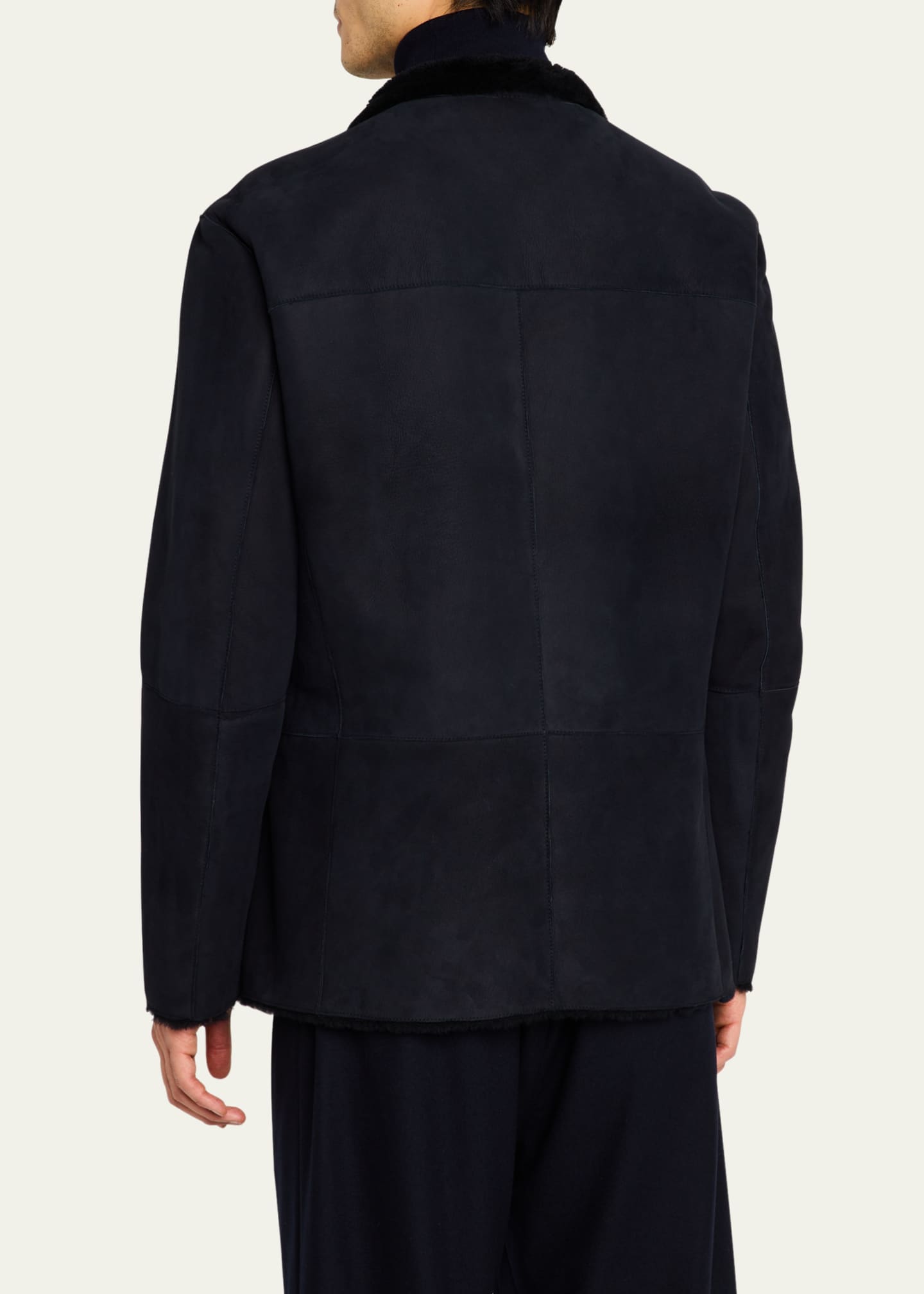 Giorgio Armani Men's Suede Shearling Jacket - Bergdorf Goodman