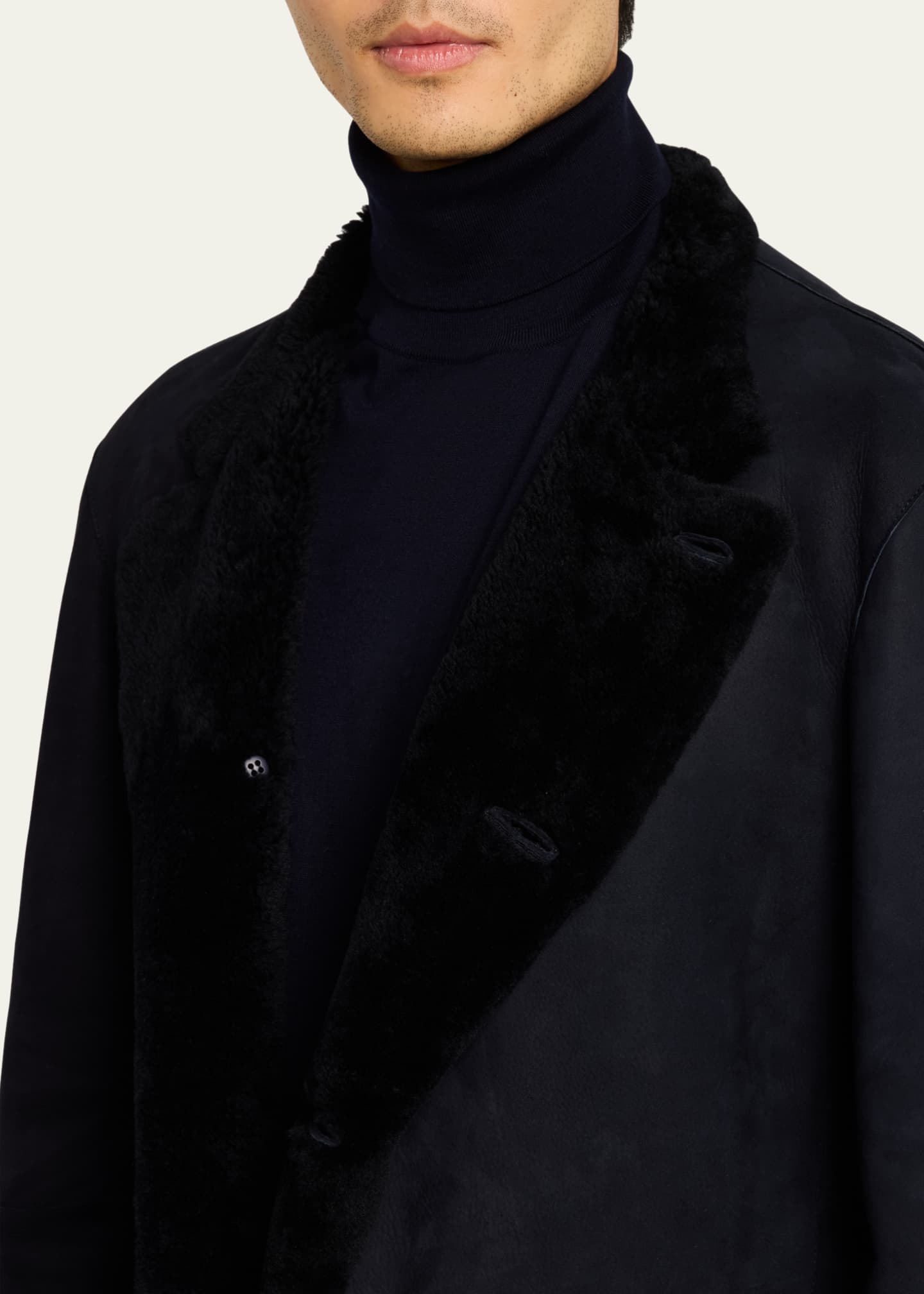 Giorgio Armani Men's Suede Shearling Jacket - Bergdorf Goodman