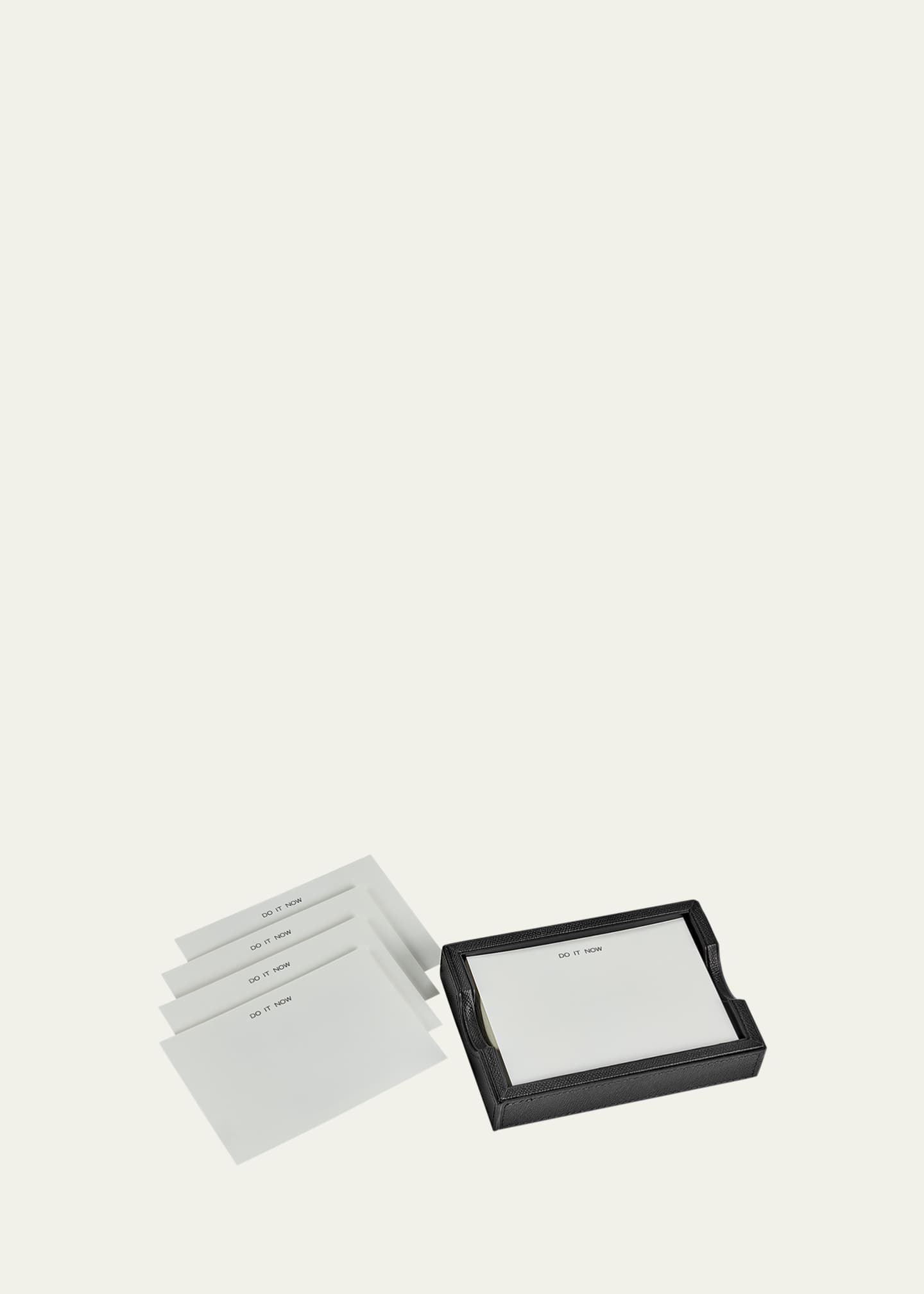 Graphic Image Leather Memo Tray with 100 "Do It Now" Note Cards