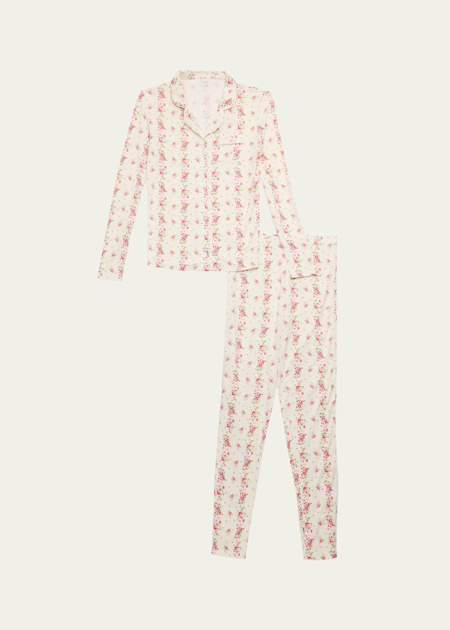 KatieJ NYC Girl's Two-Piece Floral-Print Pajamas, Size S-XL Image 1 of 3