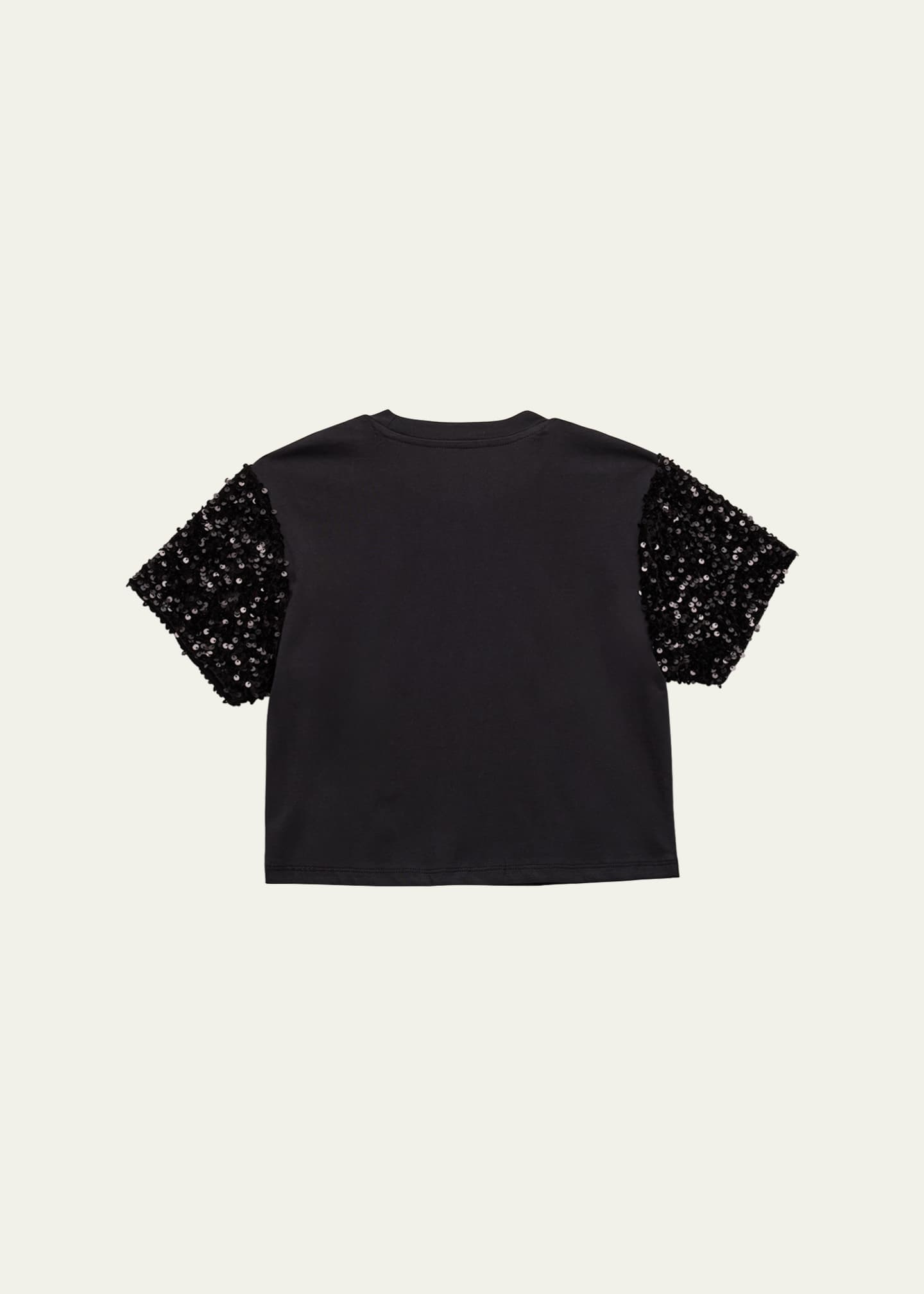 KatieJ NYC Girl's T-Shirt W/ Sequin Sleeves, Size S-XL Image 2 of 3