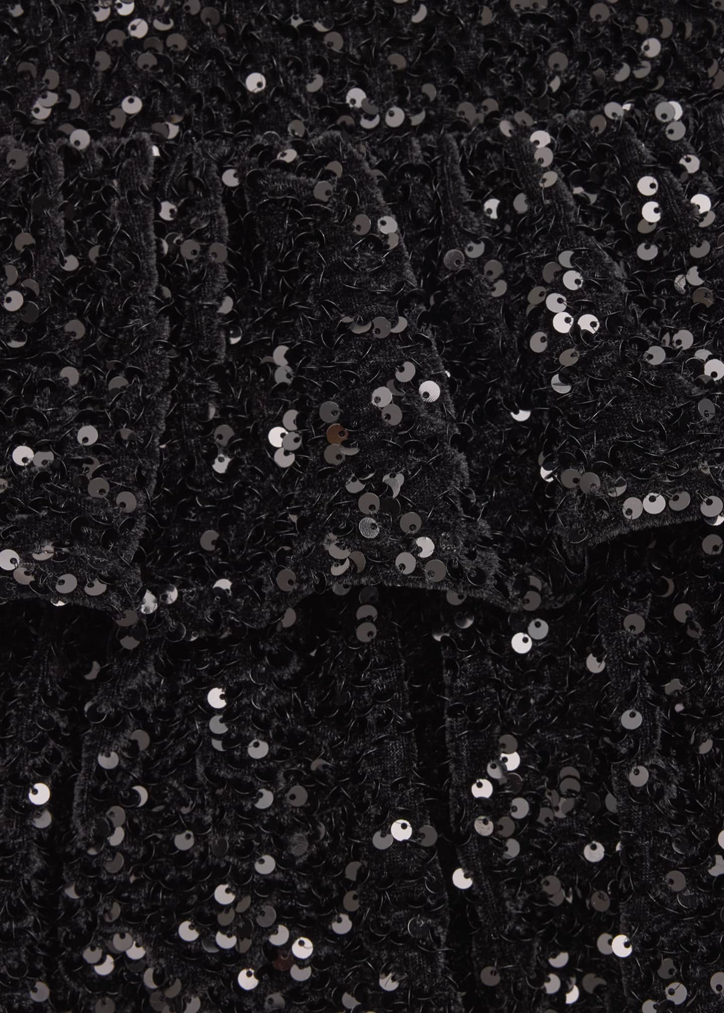 KatieJ NYC Girl's Tiered Sequin Ruffle Mini Skirt, Size S-XL Image 3 of 3