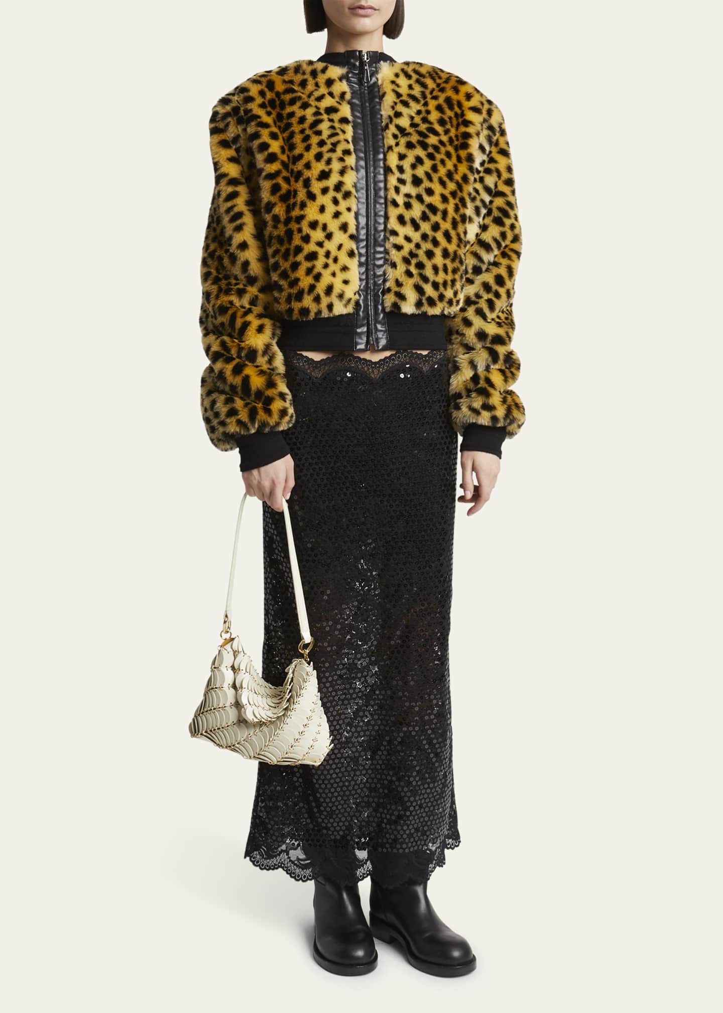 Rabanne Disc-Link Leather Shoulder Bag Image 5 of 5