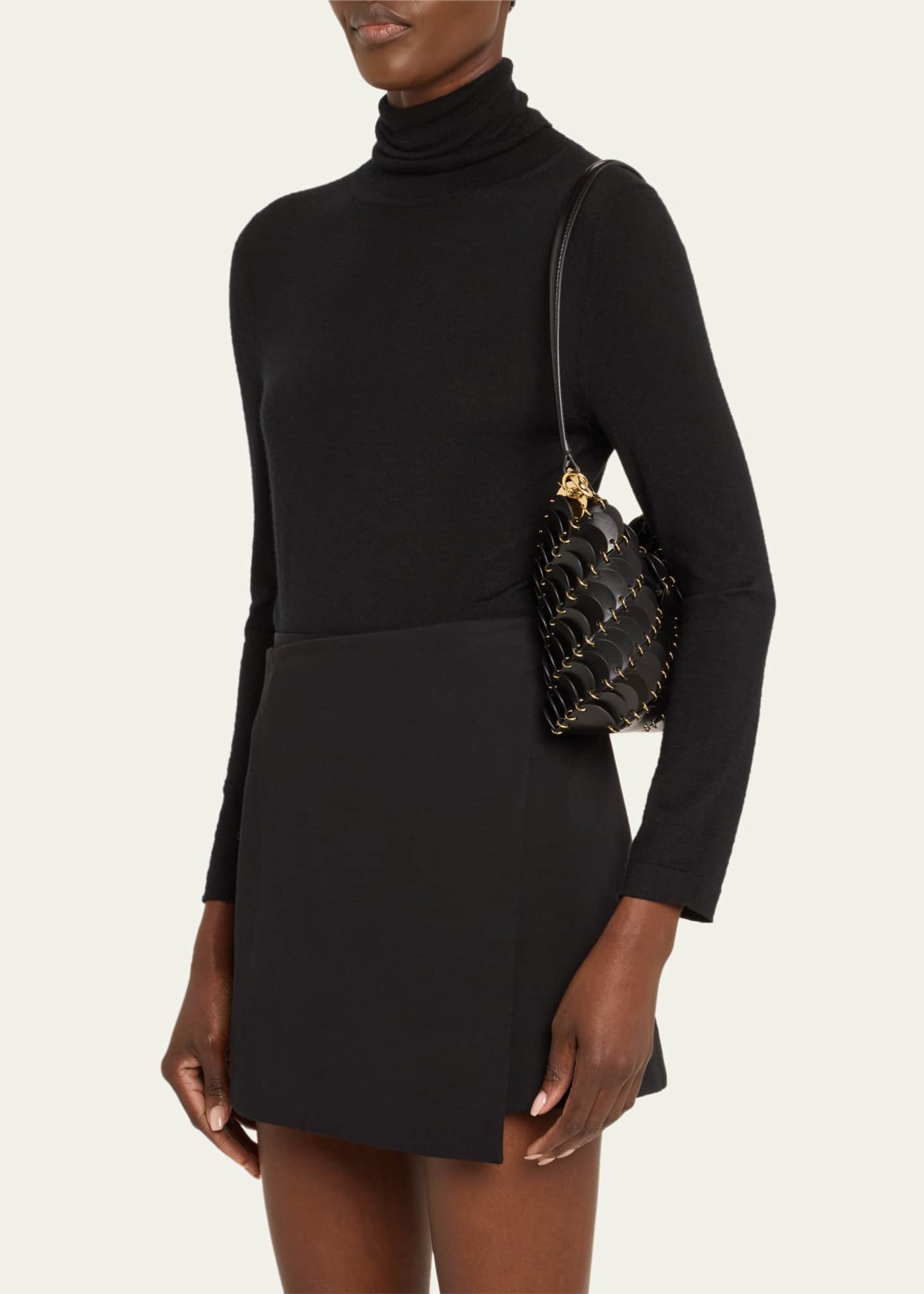Rabanne Disc-Link Leather Shoulder Bag Image 2 of 6