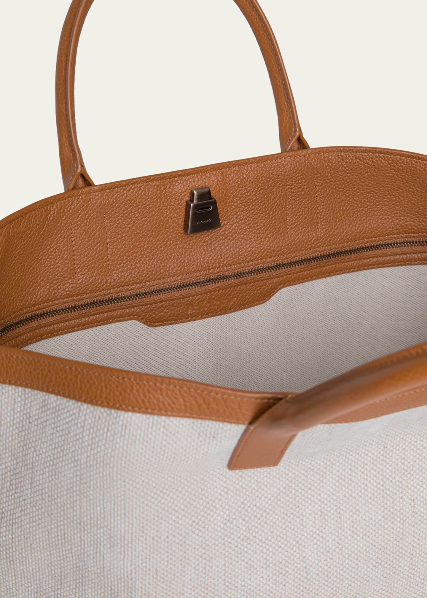Akris Ai Canvas & Leather Tote Bag Image 2 of 4