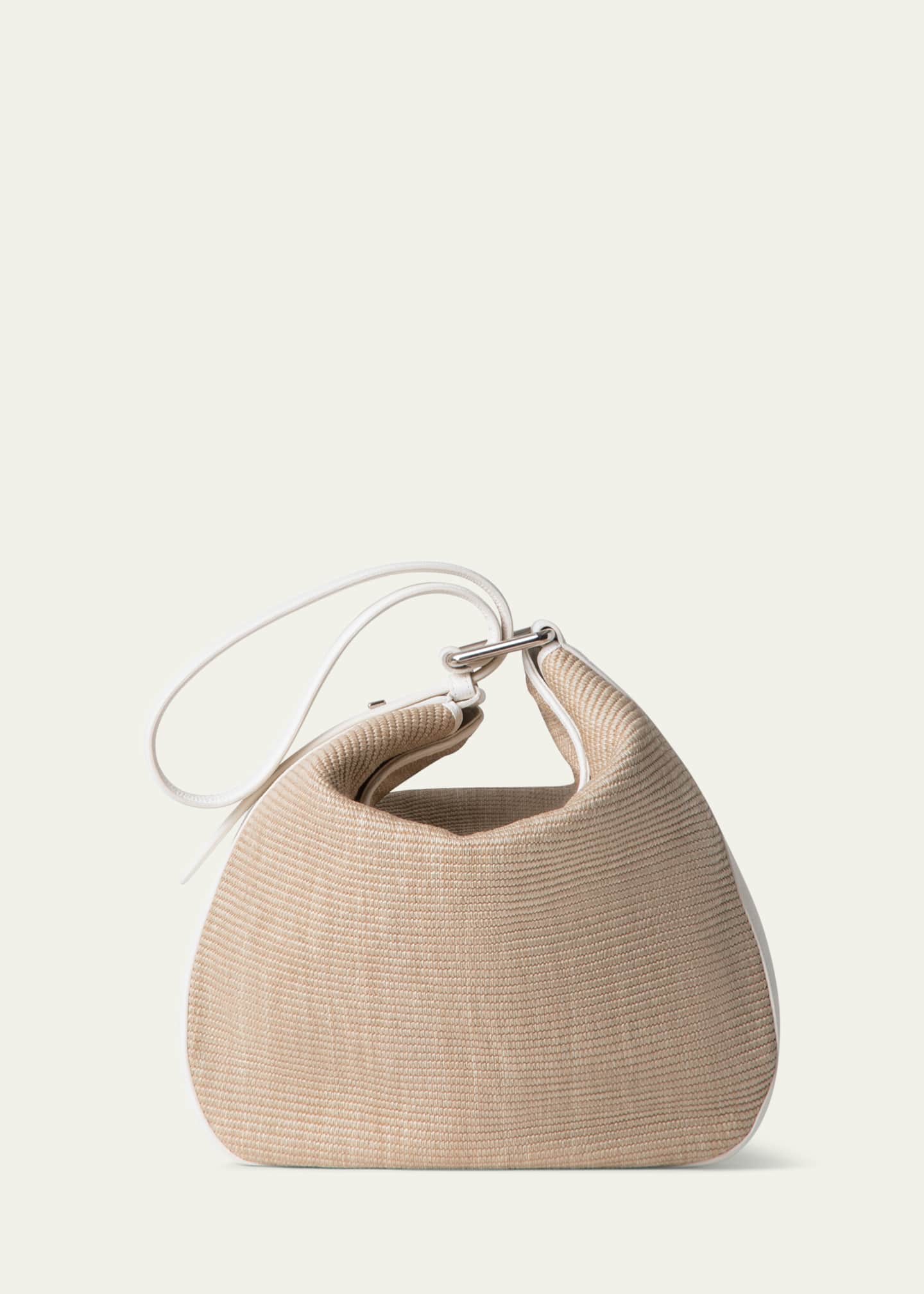 Akris Anna Medium Raffia & Leather Hobo Bag Image 2 of 4