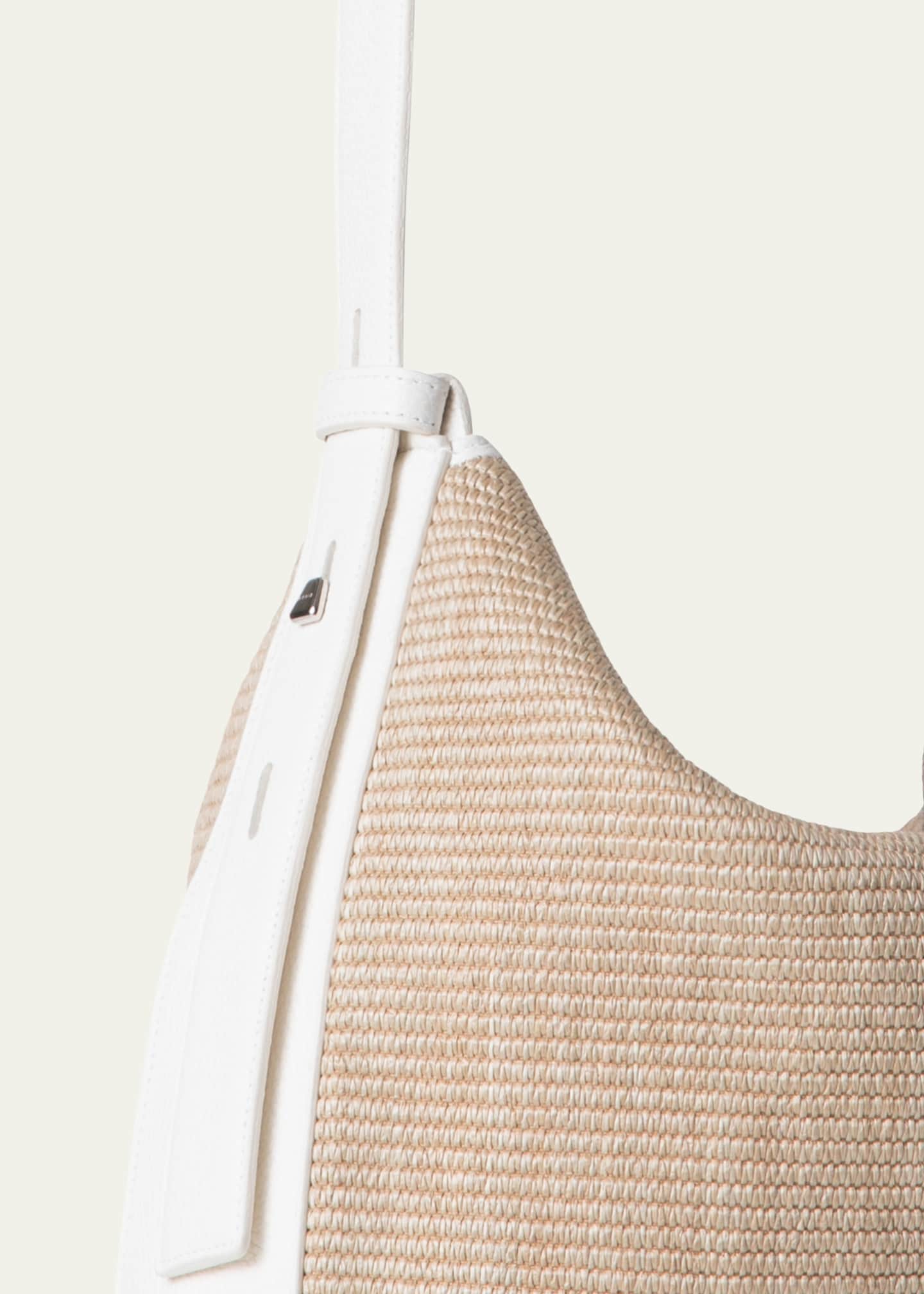 Akris Anna Medium Raffia & Leather Hobo Bag Image 4 of 4