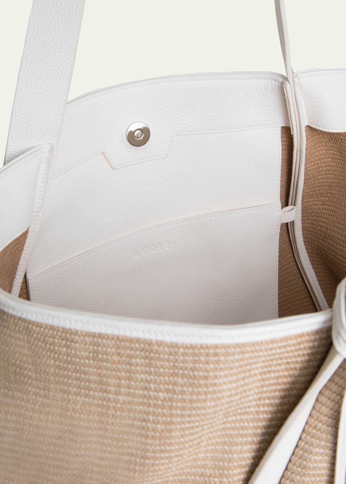 Akris Alex Raffia & Leather Tote Bag Image 3 of 4