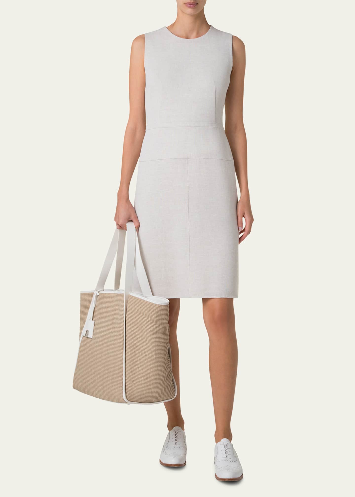 Akris Alex Raffia & Leather Tote Bag Image 4 of 4