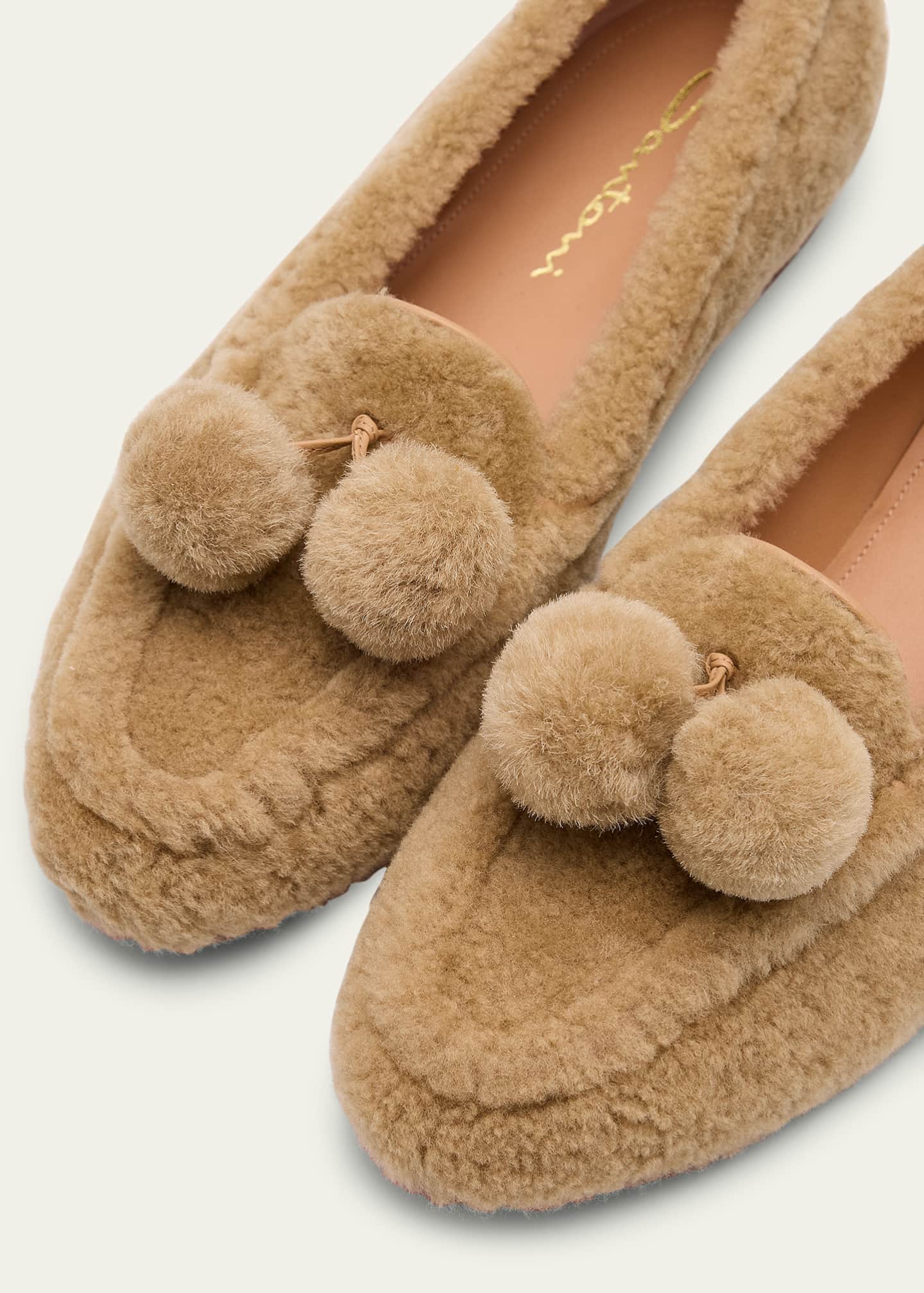 Santoni Andrw Shearling Pom Pom Loafers Bergdorf Goodman