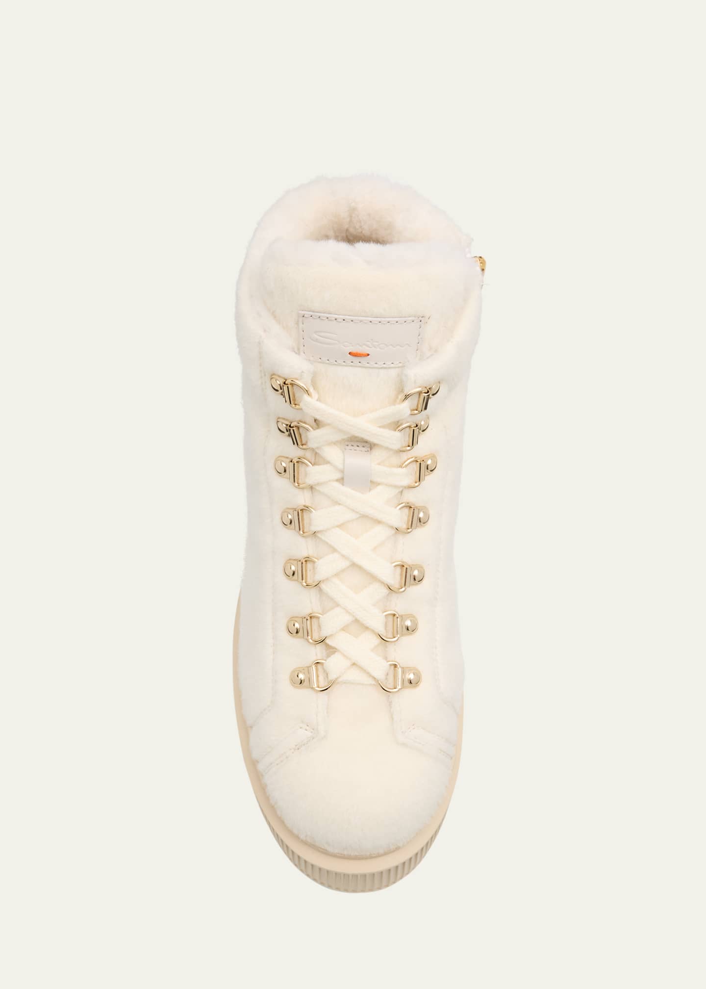 Santoni Dotty Shearling Combat Booties Image 6 of 6
