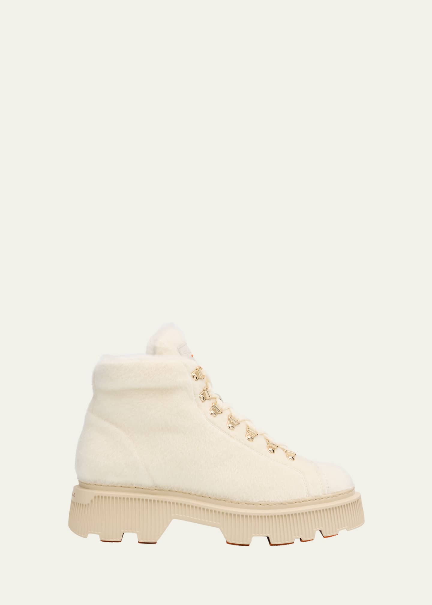 Santoni Dotty Shearling Combat Booties Bergdorf Goodman