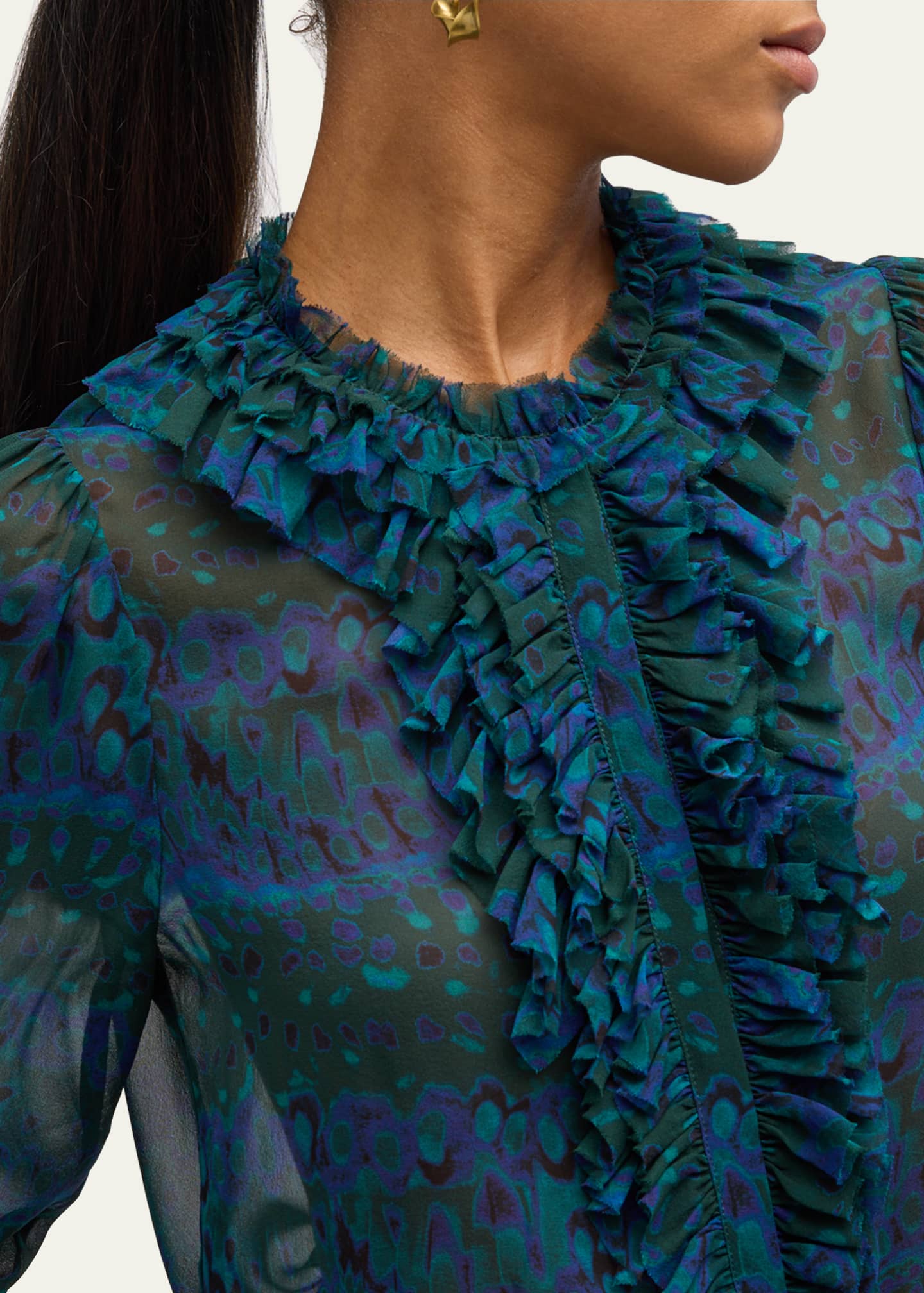 Ulla Johnson Clio Sheer Ruffle Blouse Image 5 of 5