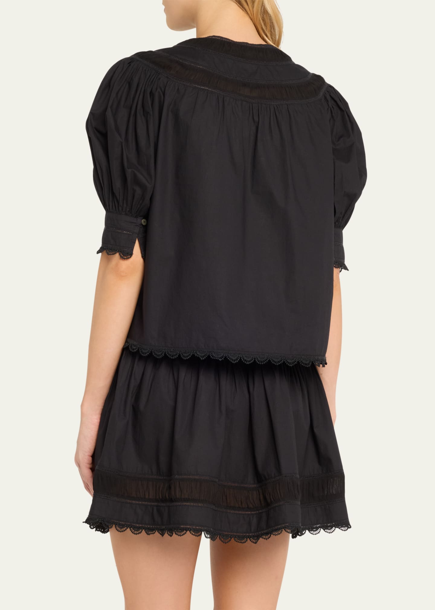 Dylan Lace-Inset Cotton Top