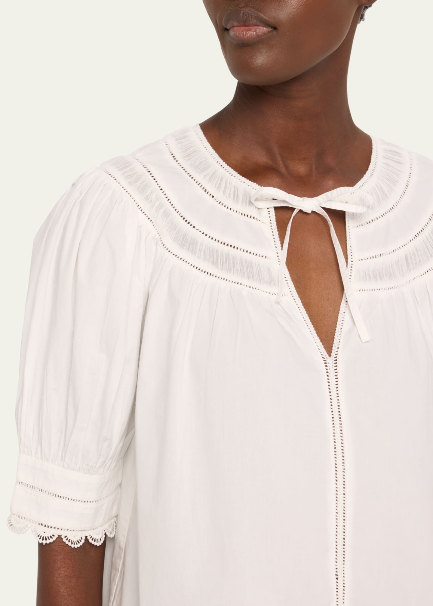 Ulla Johnson Dylan Lace-Inset Cotton Top Image 5 of 5