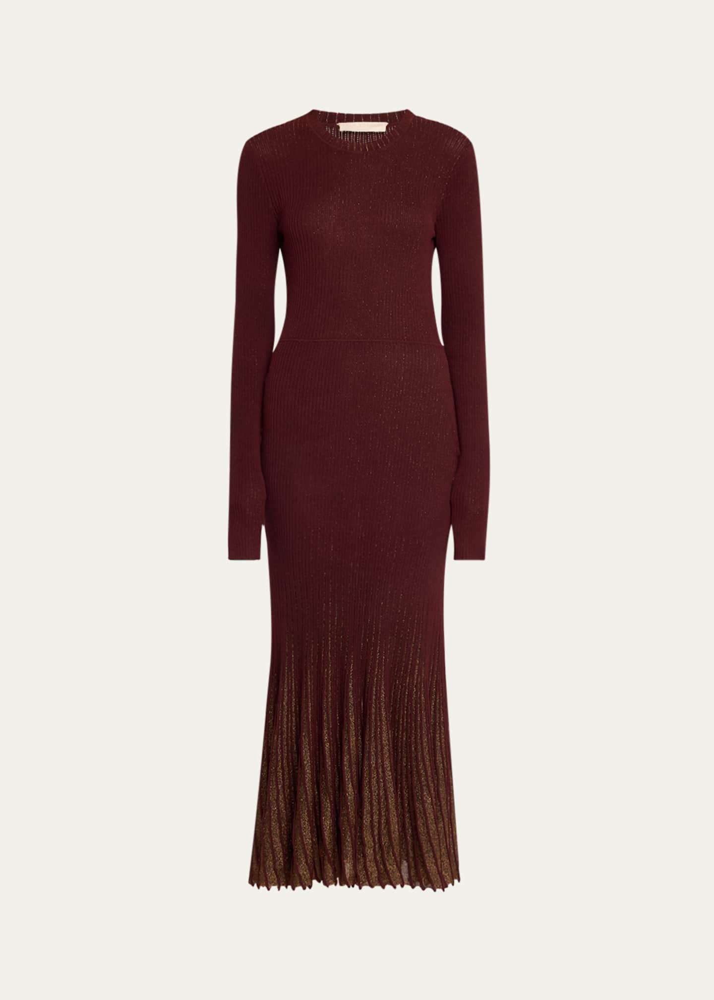 Ulla Johnson Mila Shimmer Ribbed Maxi Sweater Dress Image 1 of 5