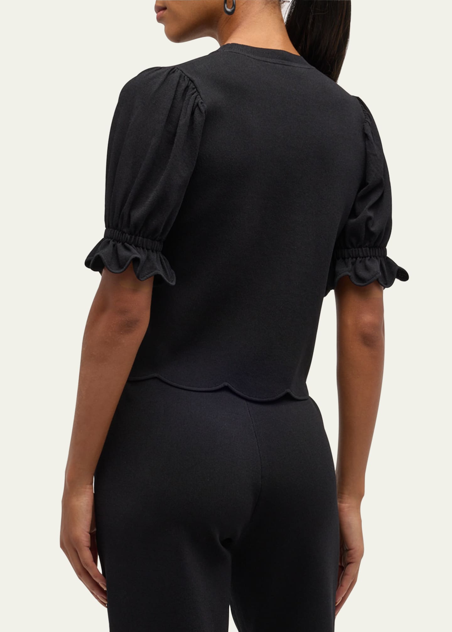 Ulla Johnson Noemi Puff-Sleeve Scalloped Top Image 3 of 5