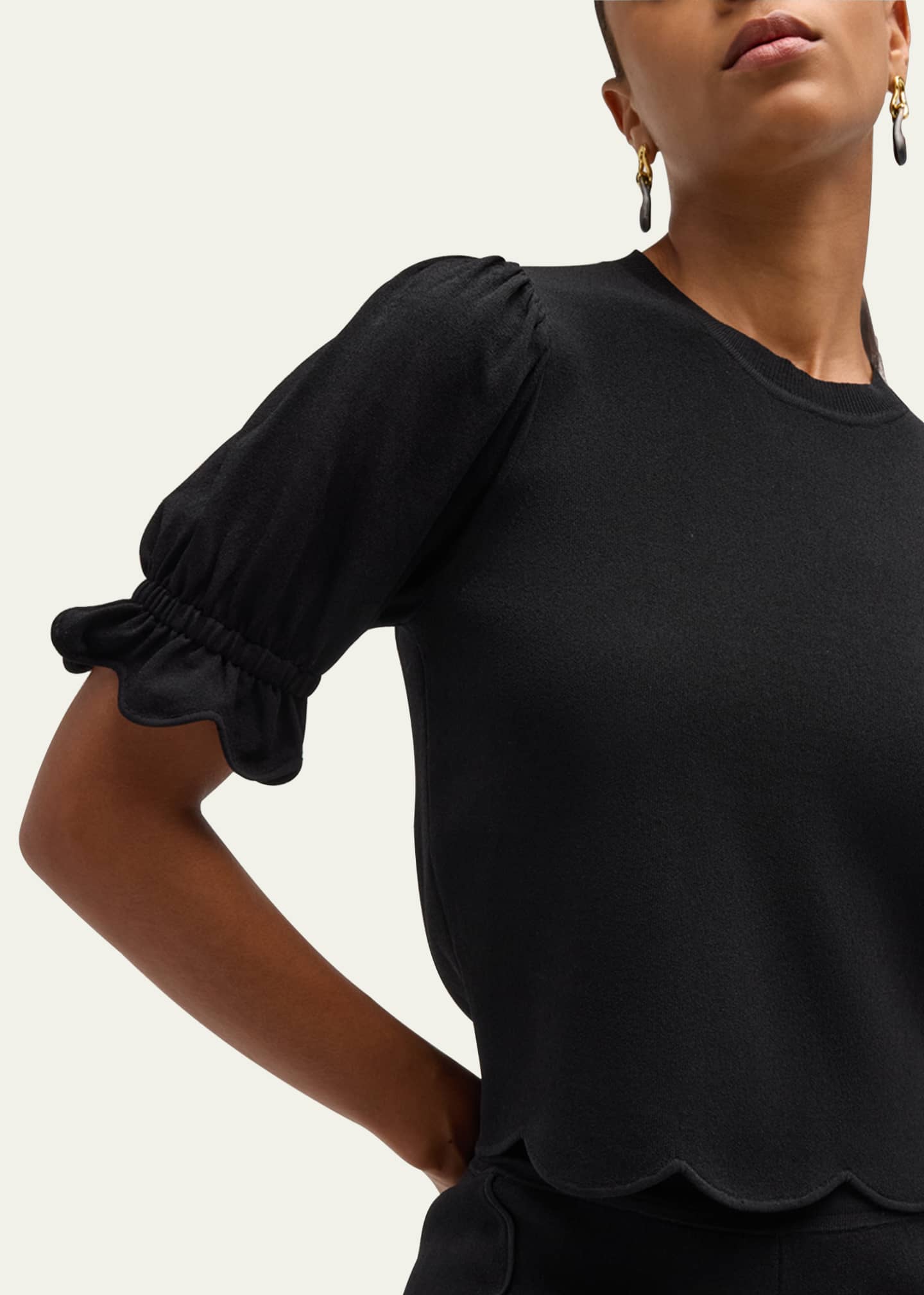 Ulla Johnson Noemi Puff-Sleeve Scalloped Top Image 5 of 5