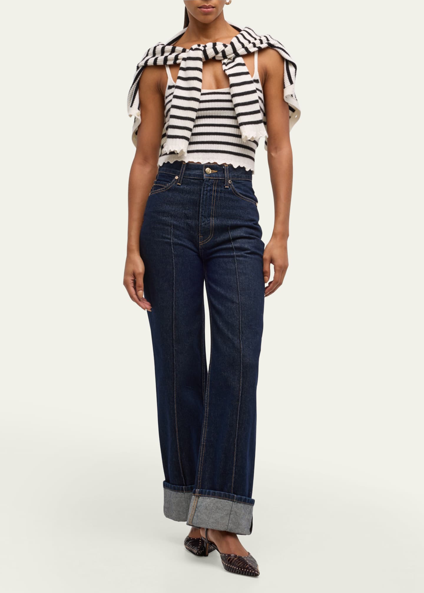 Ulla Johnson Klea Stripe Cropped Tank Top Image 2 of 5