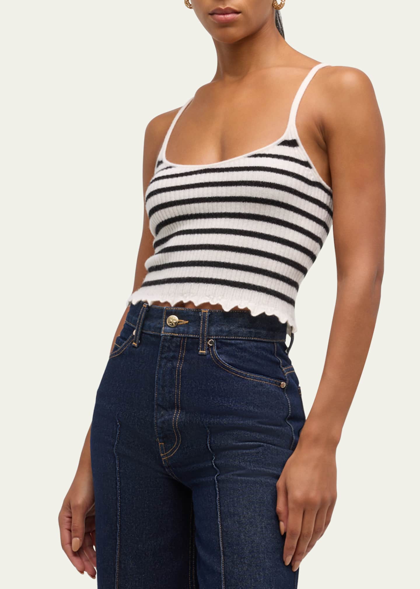 Ulla Johnson Klea Stripe Cropped Tank Top Image 4 of 5