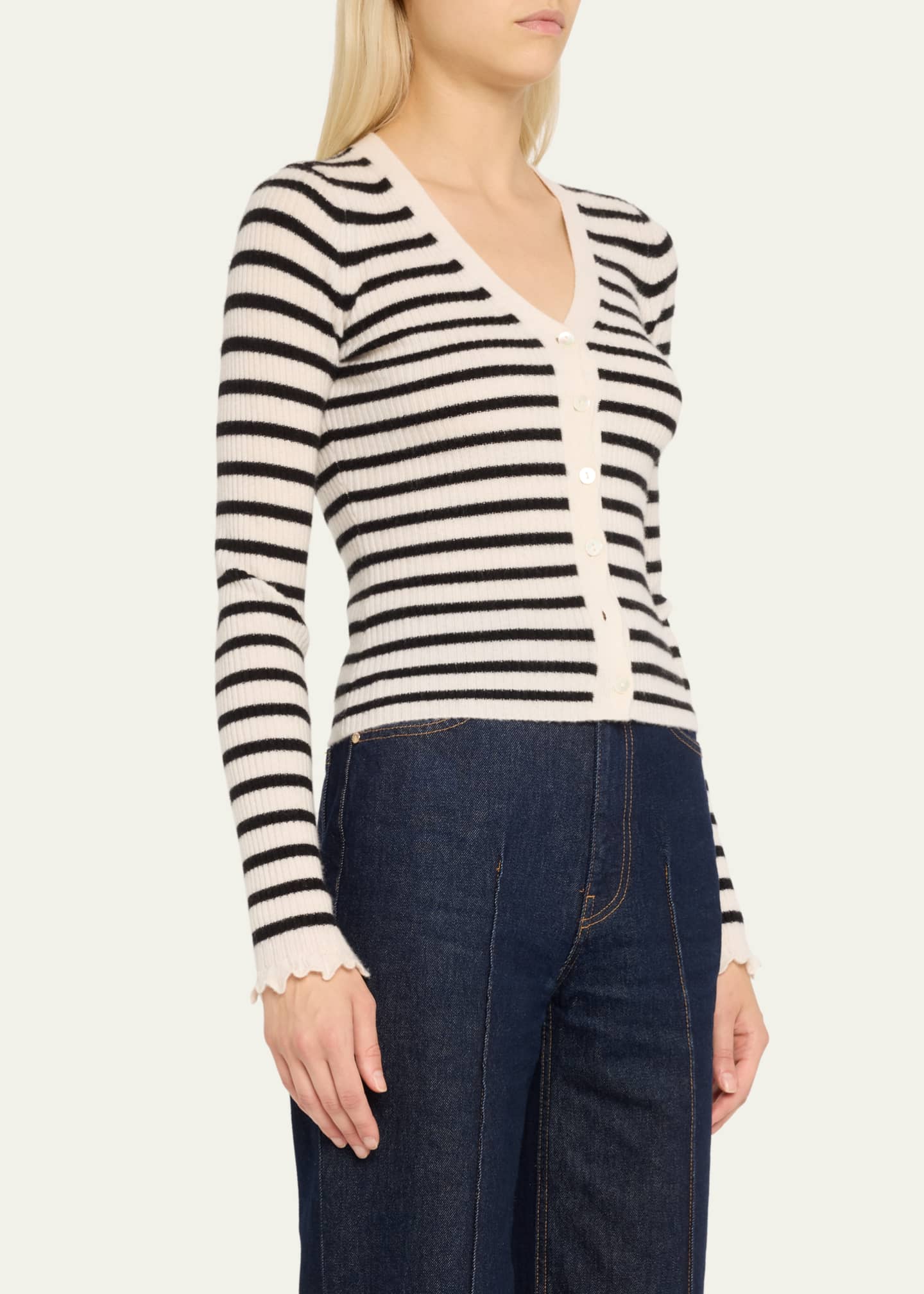 Ulla Johnson Aeris Striped Cashmere Cardigan Image 4 of 5