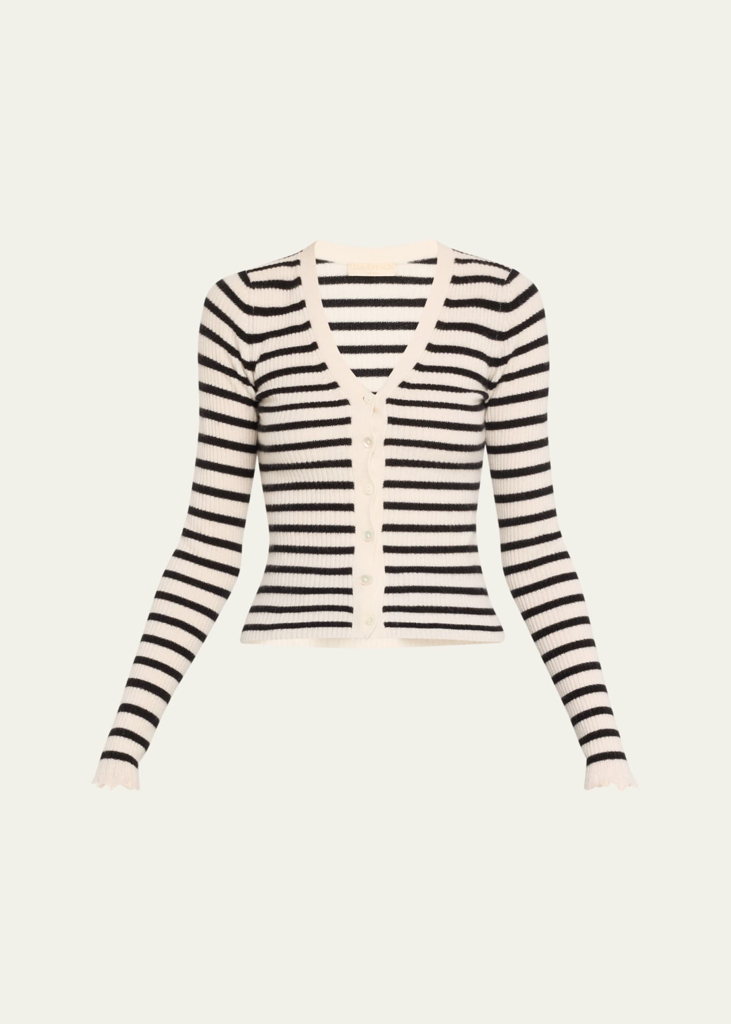 Ulla Johnson Aeris Striped Cashmere Cardigan Image 1 of 5