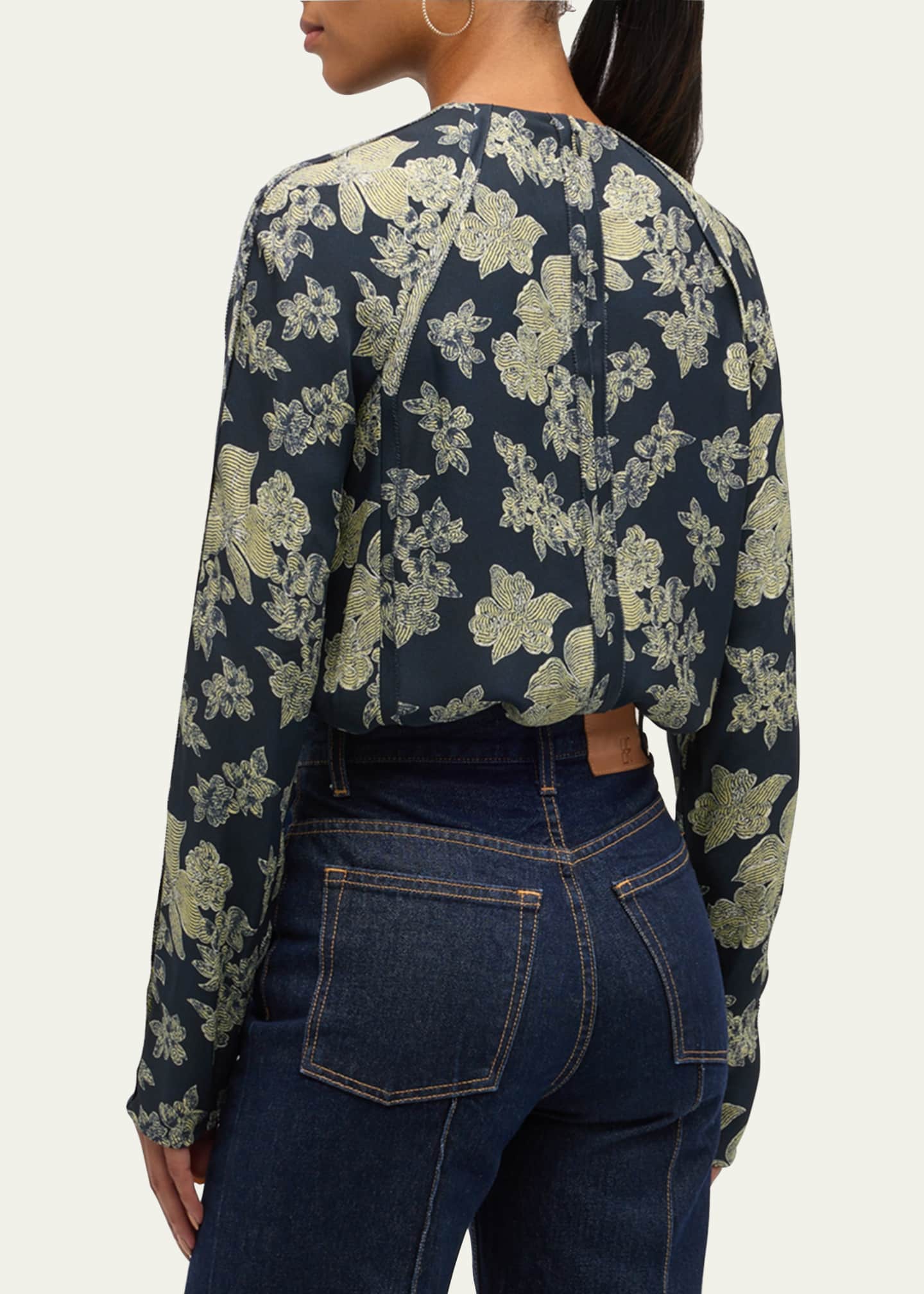 Ulla Johnson Kavi Floral Long-Sleeve Blouse Image 3 of 4