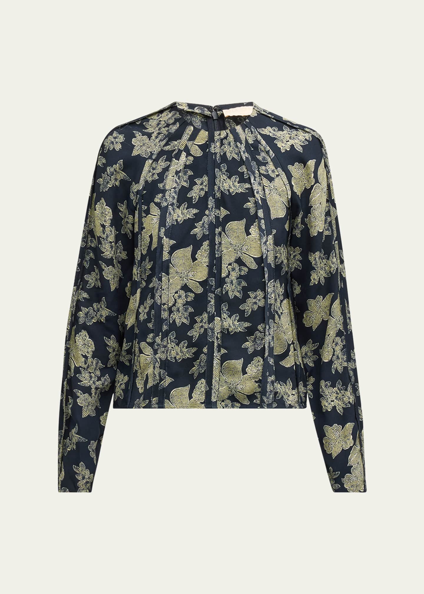 Ulla Johnson Kavi Floral Long-Sleeve Blouse Image 1 of 4